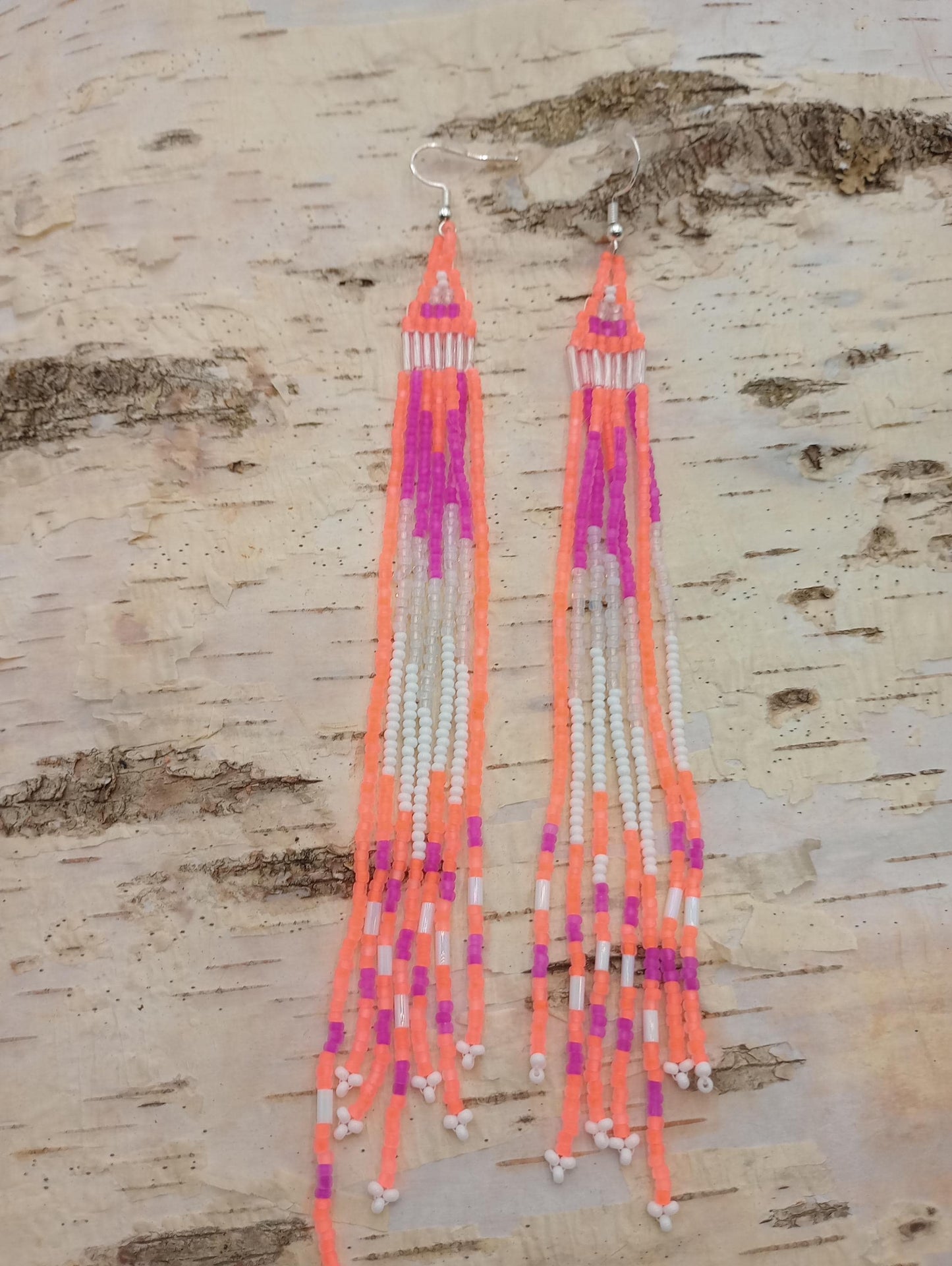 Anishinaabe Ojibwe Beaded Dangle Earrings