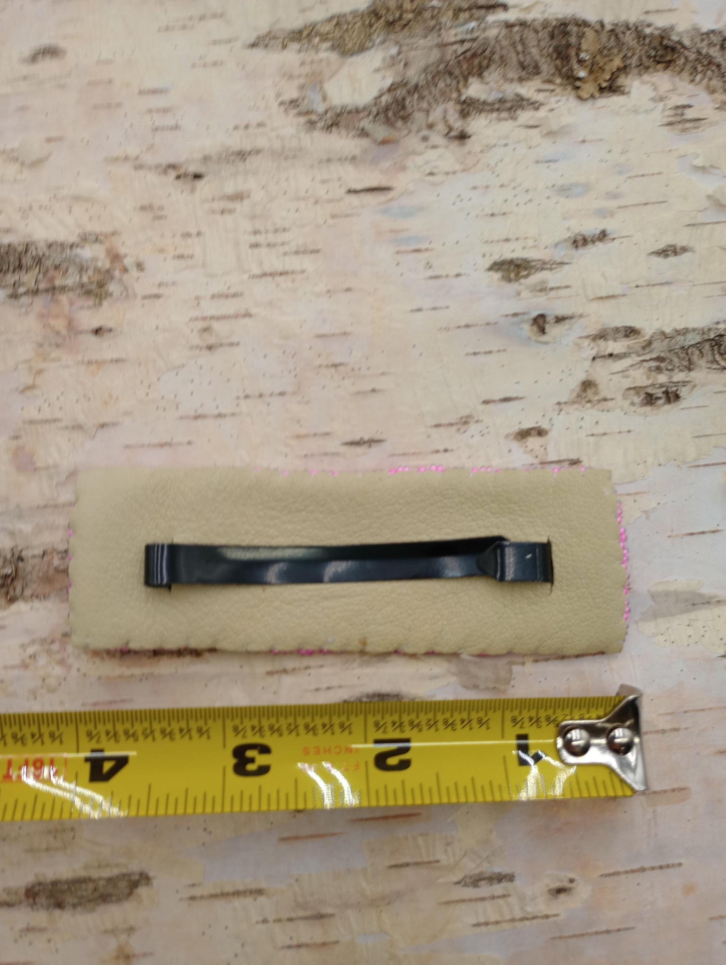 Loom Beaded Feather Hair Barrette - Native Made - Leather Backing