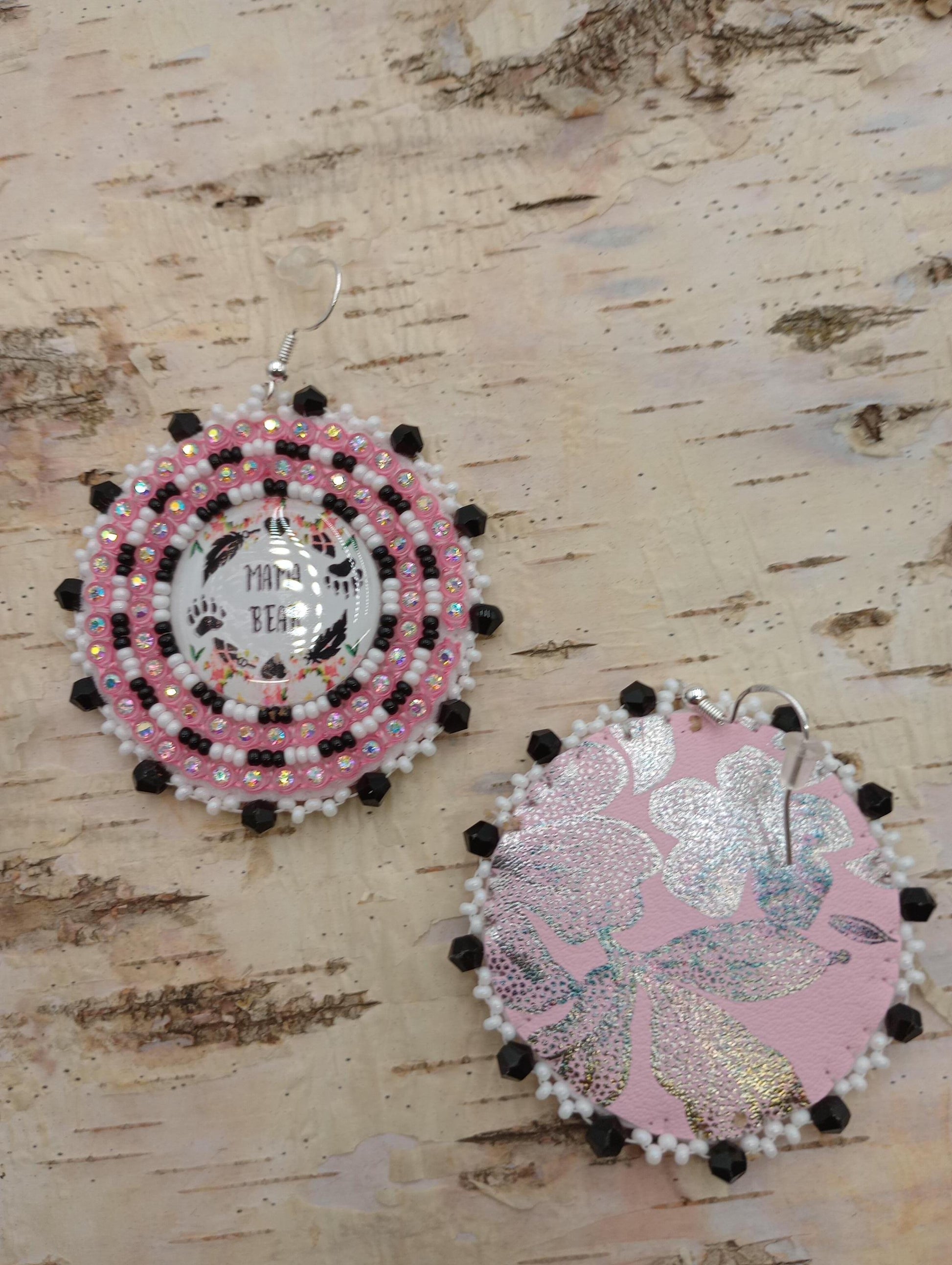 Mama Bear cab Earrings: Anishinaabe/Ojibwe- Hypoallergenic Hooks