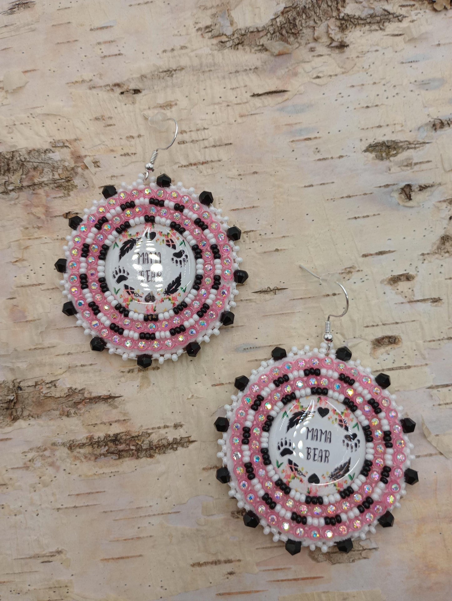 Mama Bear cab Earrings: Anishinaabe/Ojibwe- Hypoallergenic Hooks