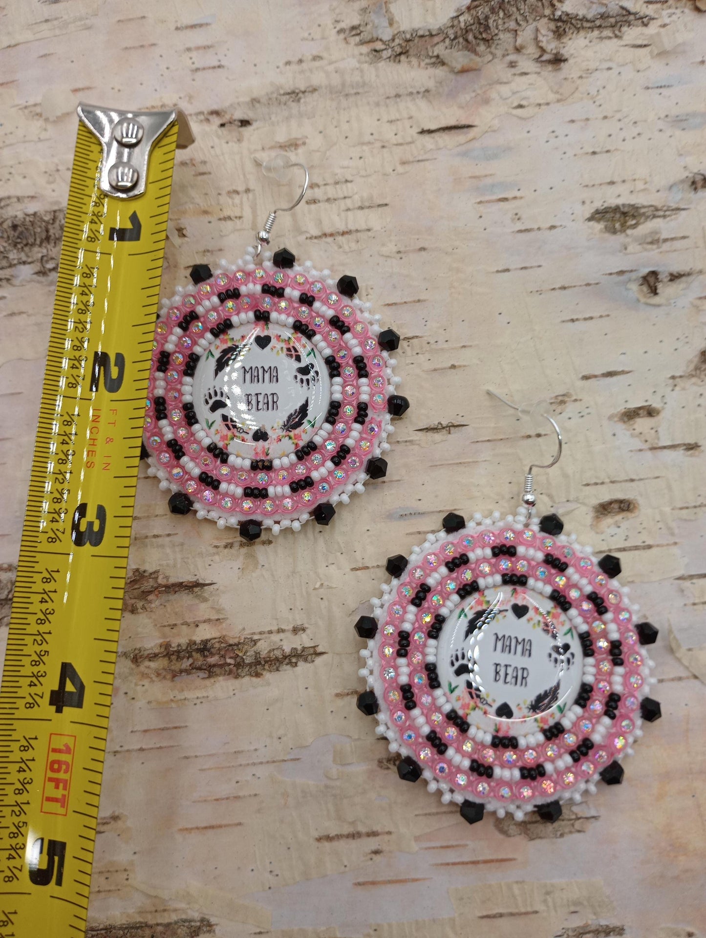 Mama Bear cab Earrings: Anishinaabe/Ojibwe- Hypoallergenic Hooks