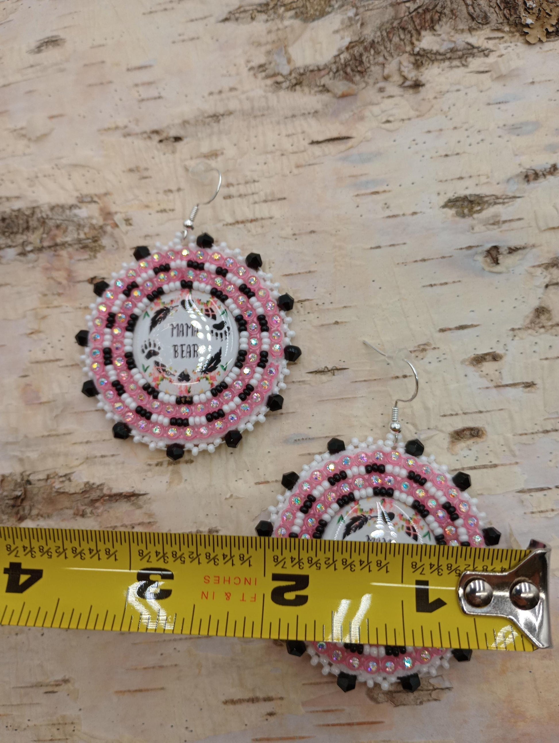 Mama Bear cab Earrings: Anishinaabe/Ojibwe- Hypoallergenic Hooks