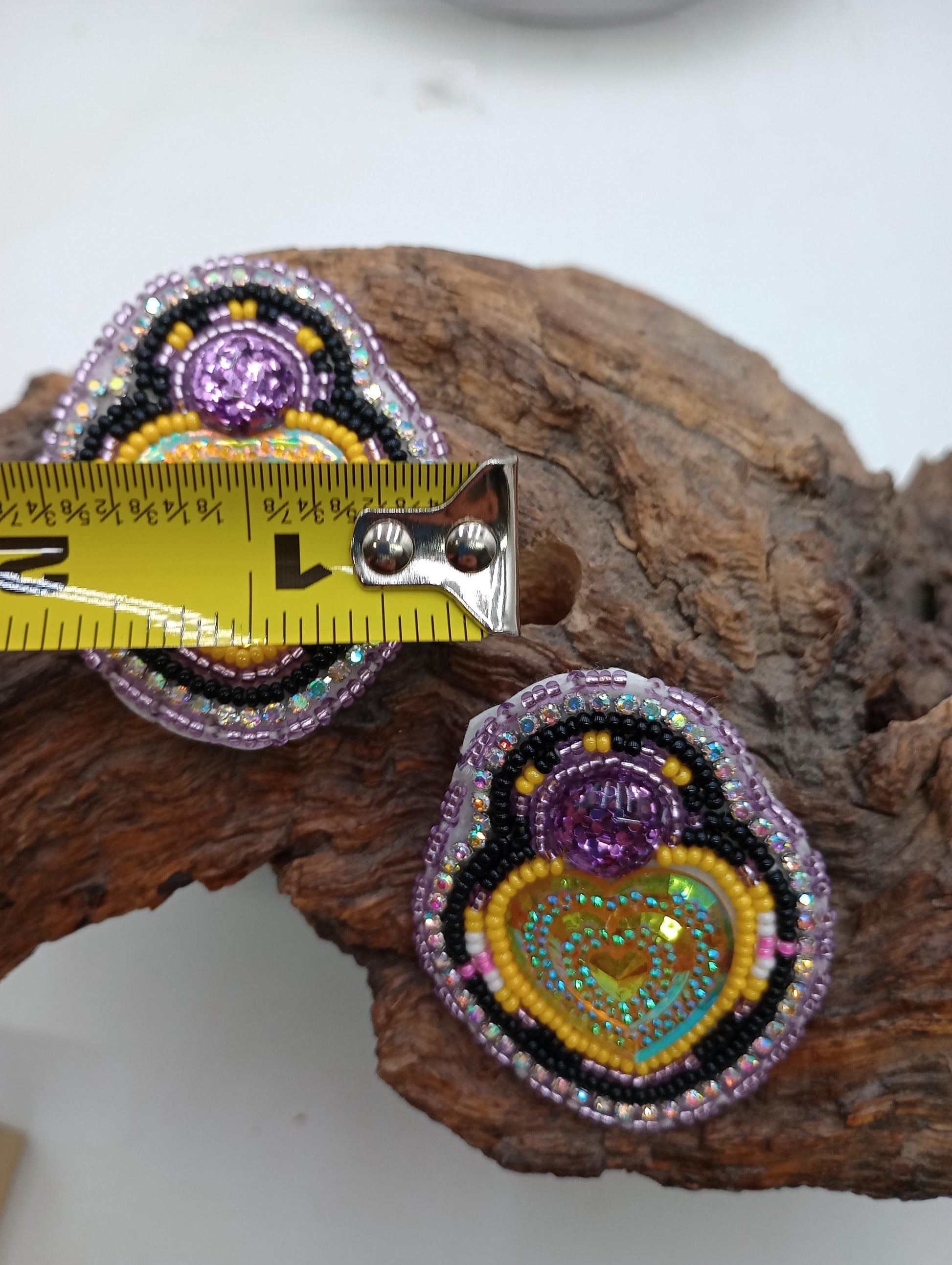 Purple Heart Beaded Earrings – Tribal Artisan Jewelry