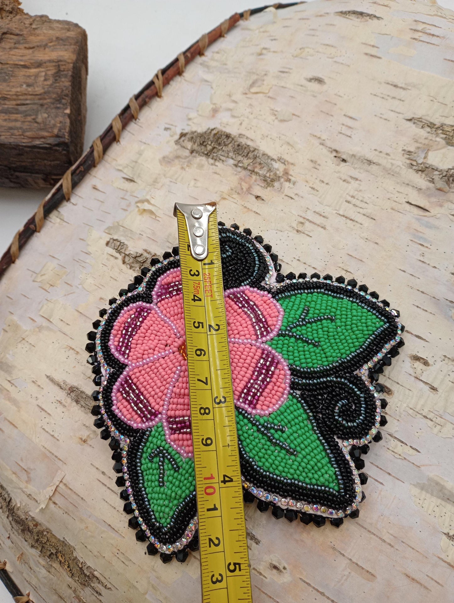Hand Beaded Flower Barrette - Ojibwe/Anishinaabe Made