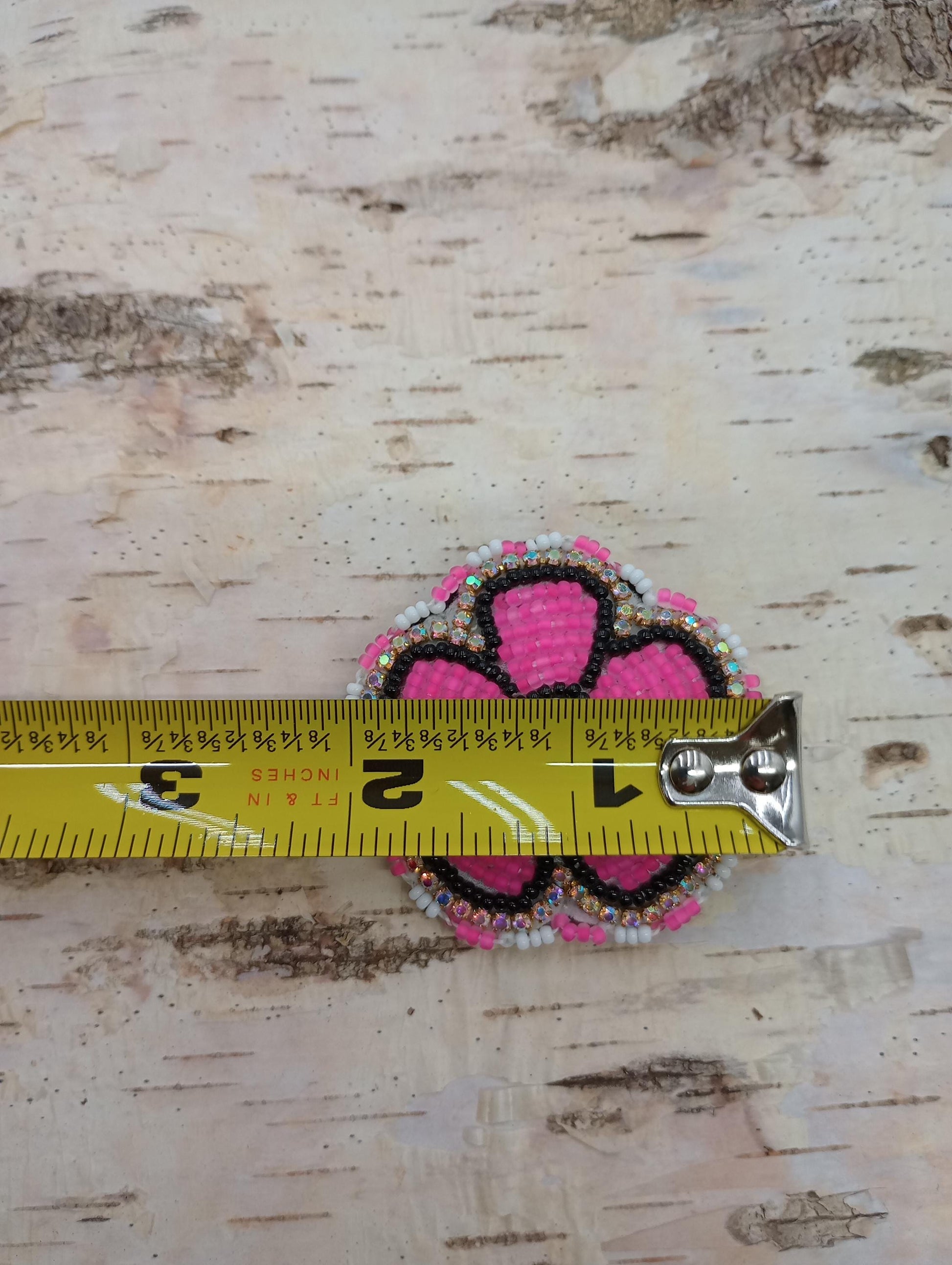 Neon pink Daisy flower pin Handmade/Floral
