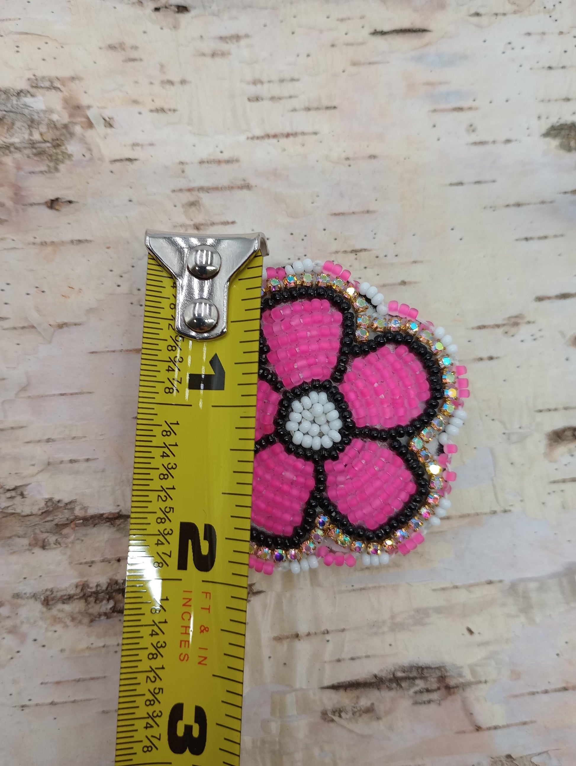 Neon pink Daisy flower pin Handmade/Floral