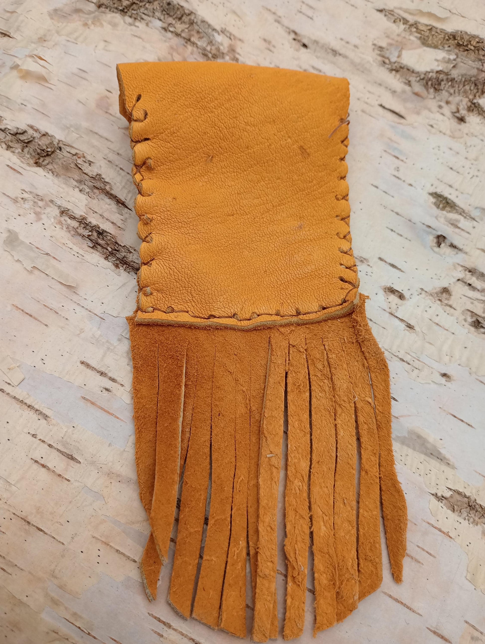 Floral Painted Leather Fringe Bag – Ojibwe Made