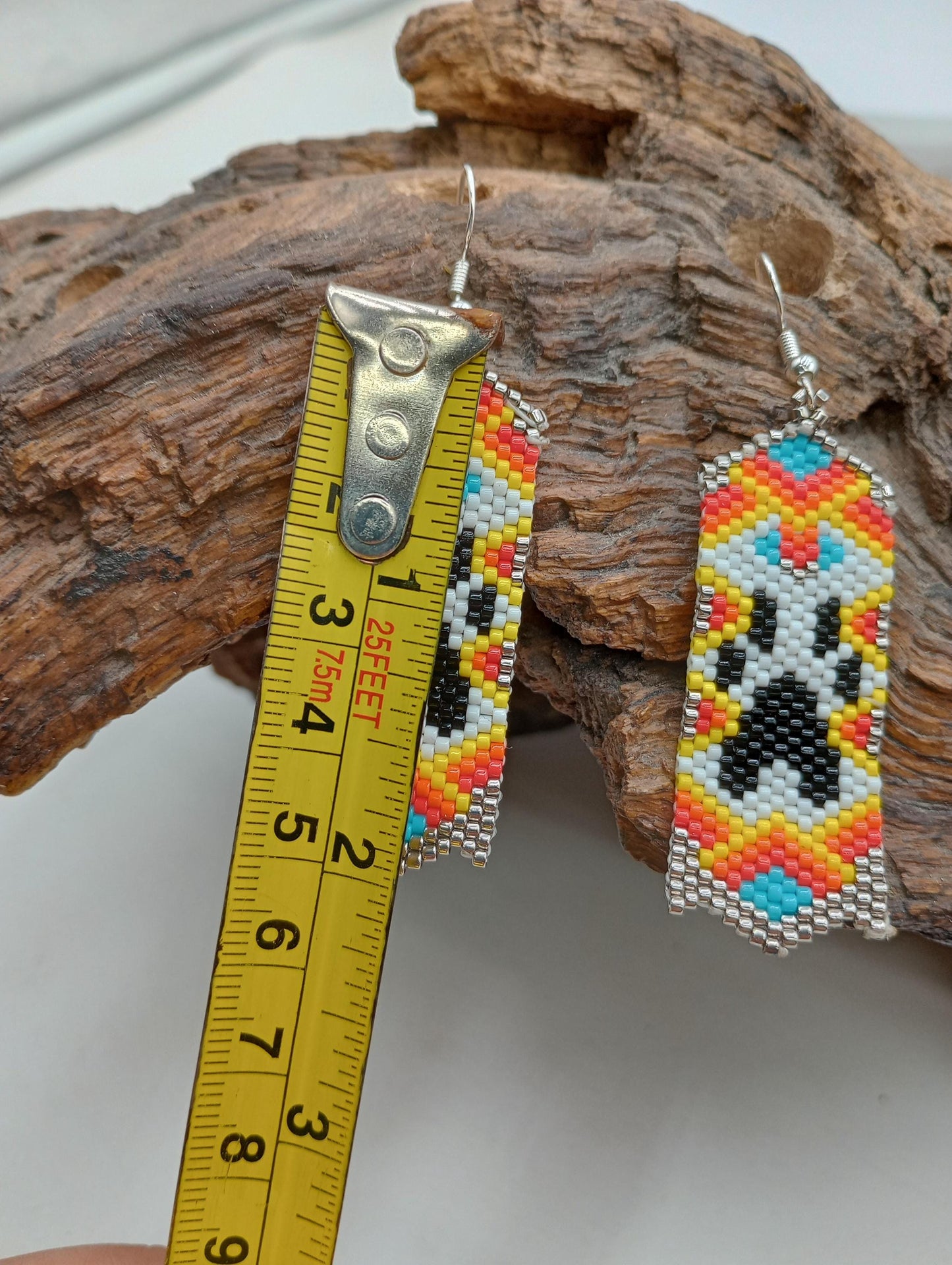 Bear paw Paradise brick stitch earring Handmade-Traditional