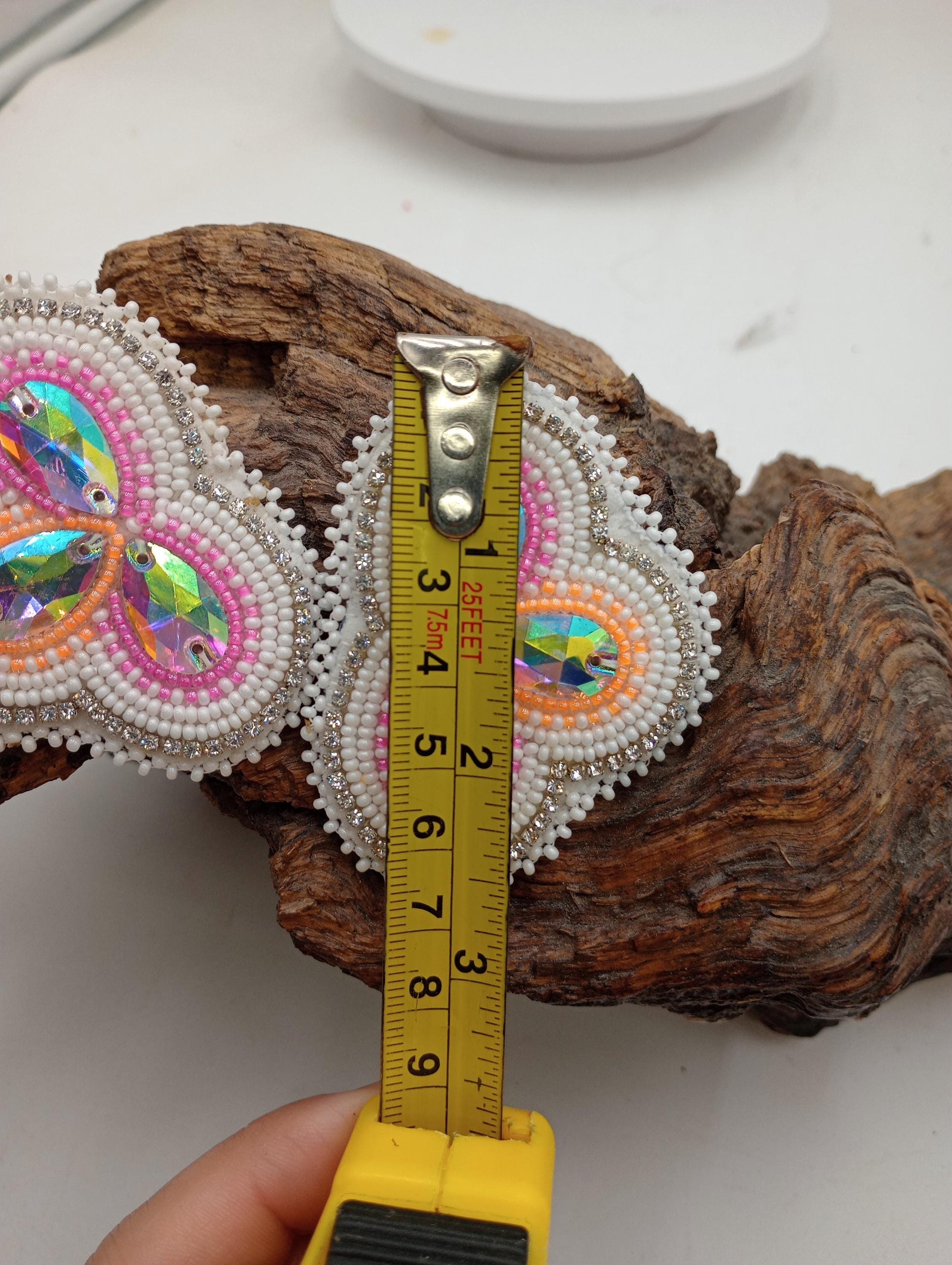 Beautiful Hand Beaded Tripled Centered Earrings - Ojibwe/Anishinaabe made - Free Shipping