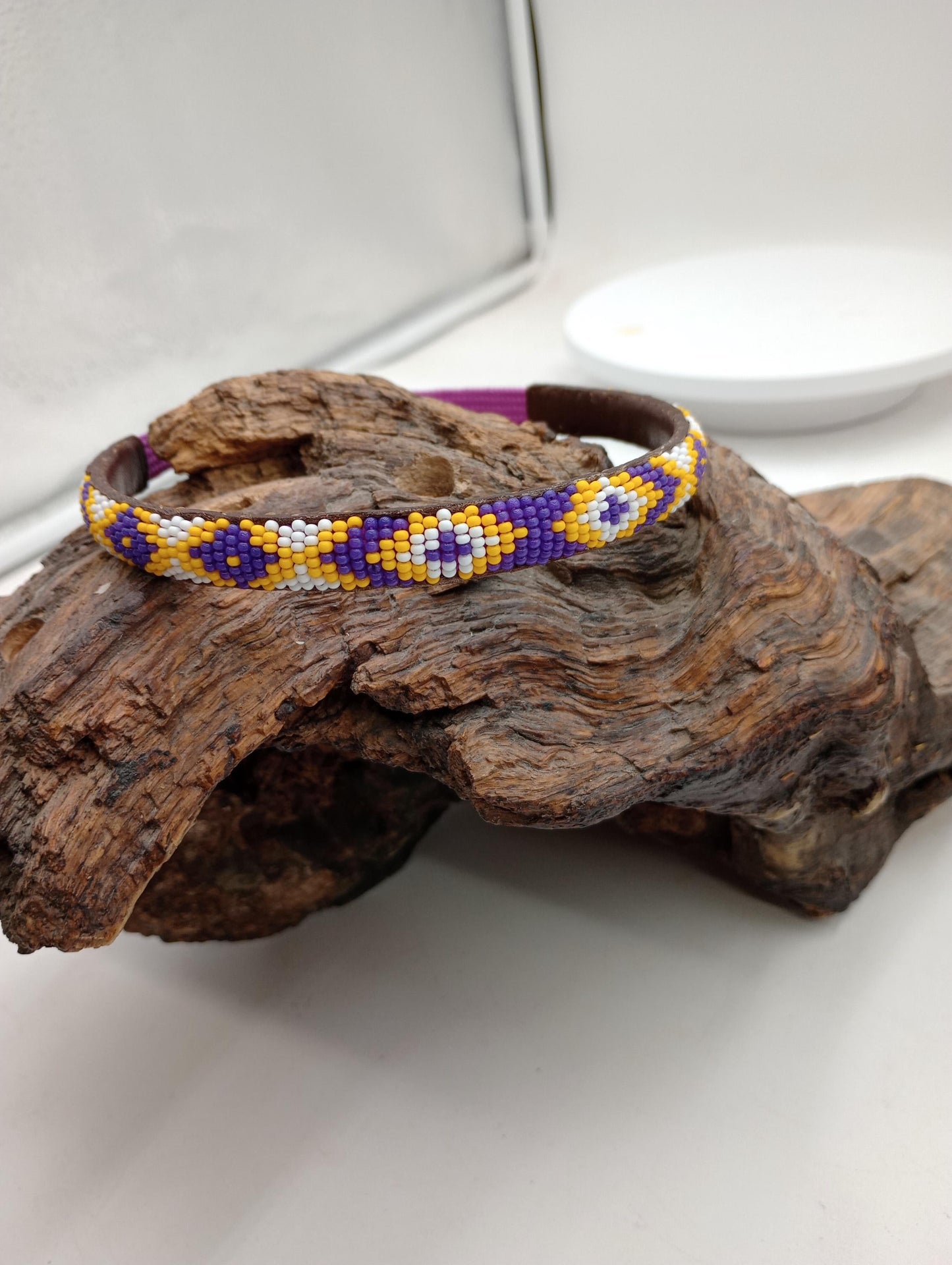 Ojibwe Beaded Beaded Head Band: Handcrafted White Earth Nation