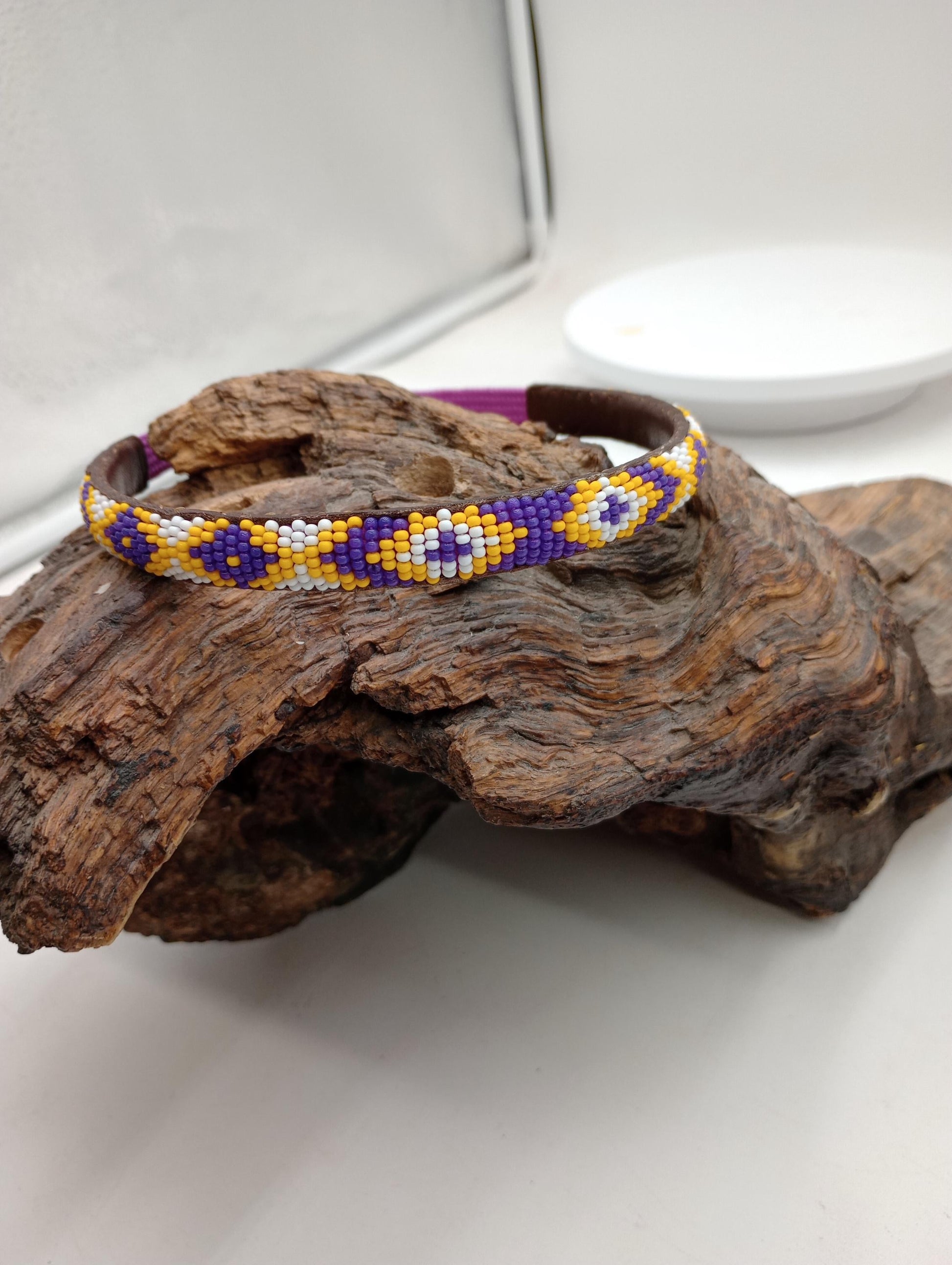 Ojibwe Beaded Beaded Head Band: Handcrafted White Earth Nation