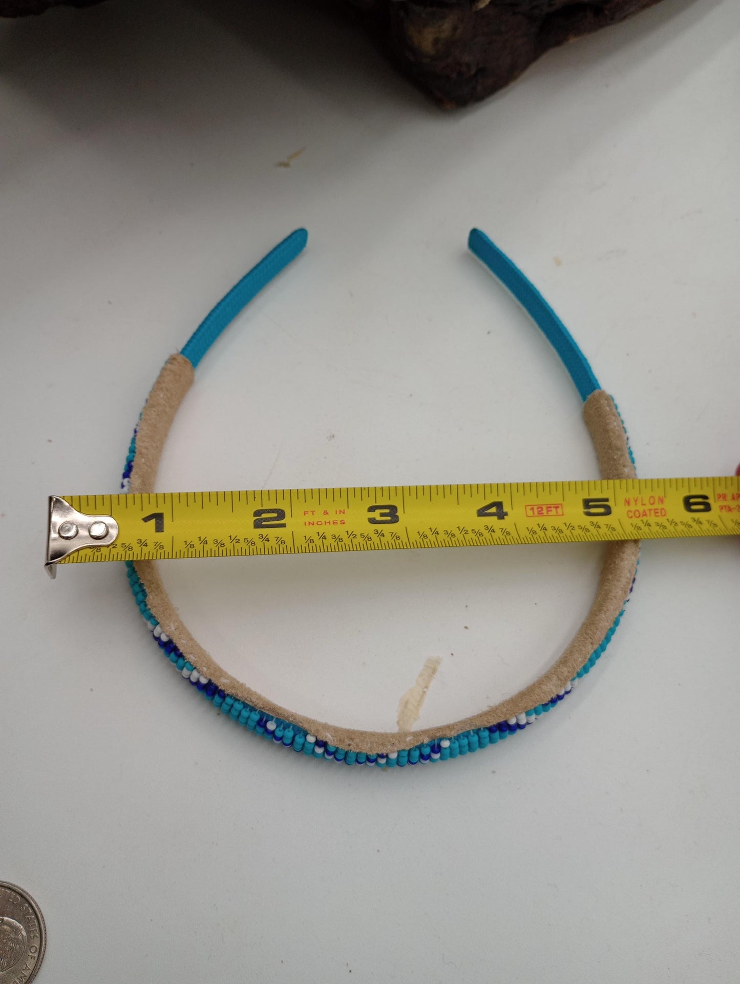 Hand Beaded Head Band – Ojibwe Anishinaabe Design, 4 Inch