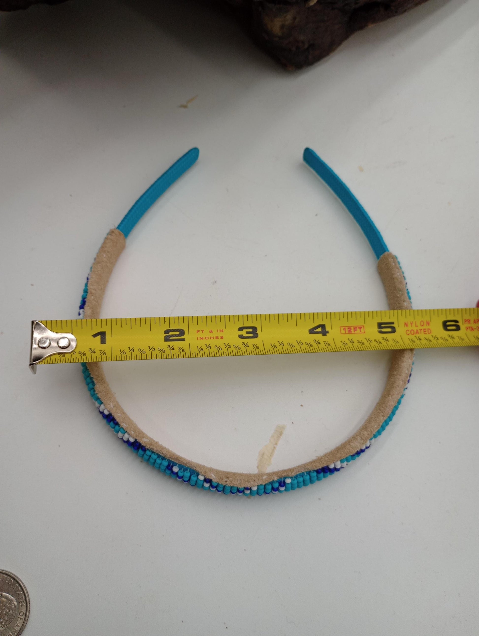 Hand Beaded Head Band – Ojibwe Anishinaabe Design, 4 Inch