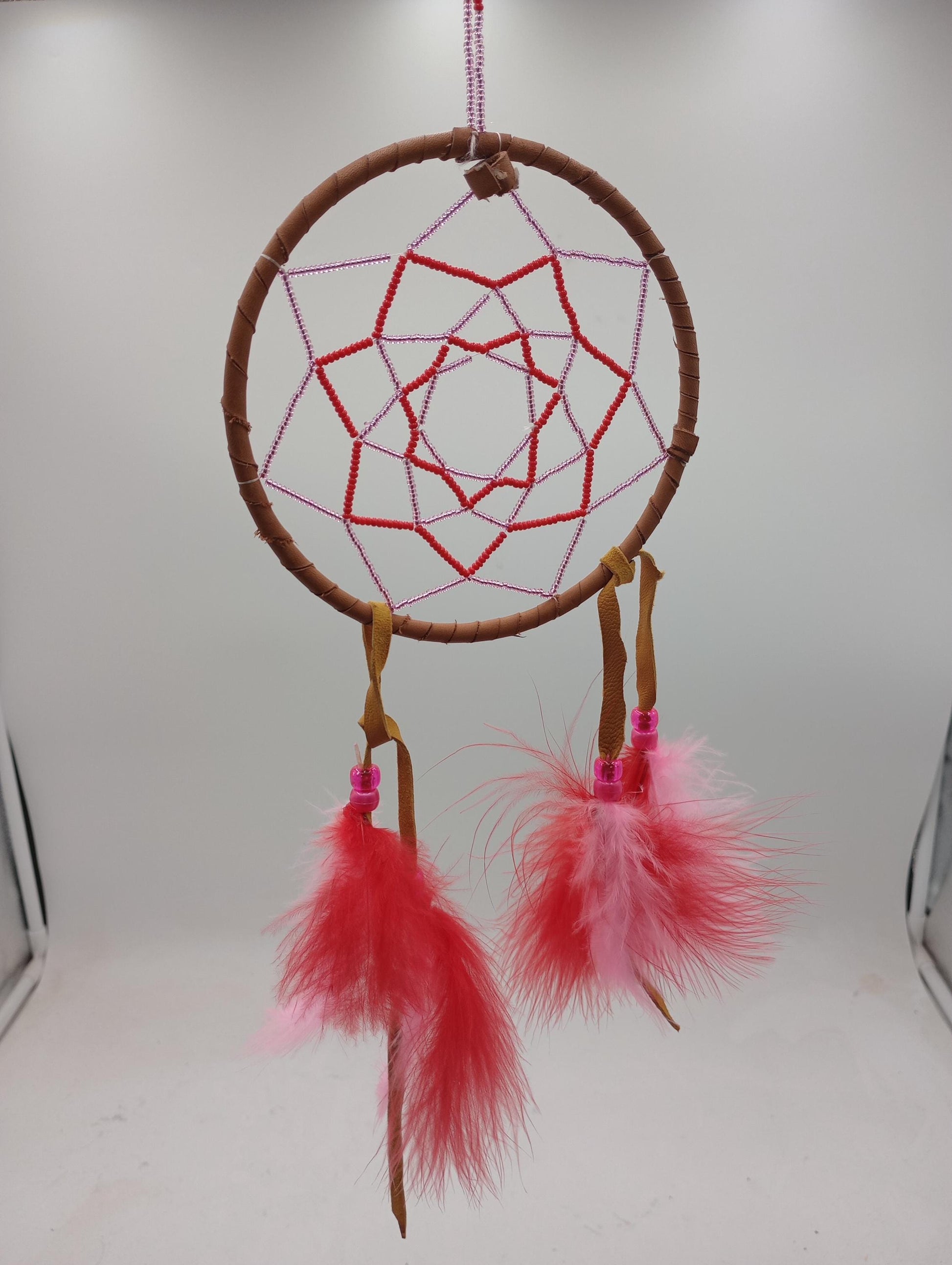 Authentic Anishinaabe/Ojibwe Double Beaded Web Dreamcatcher - Free Shipping