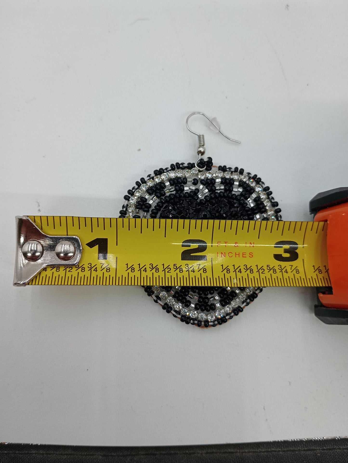 3D turtle Indigenous Beaded Heart Earrings – Black Turtle, Czech Glass