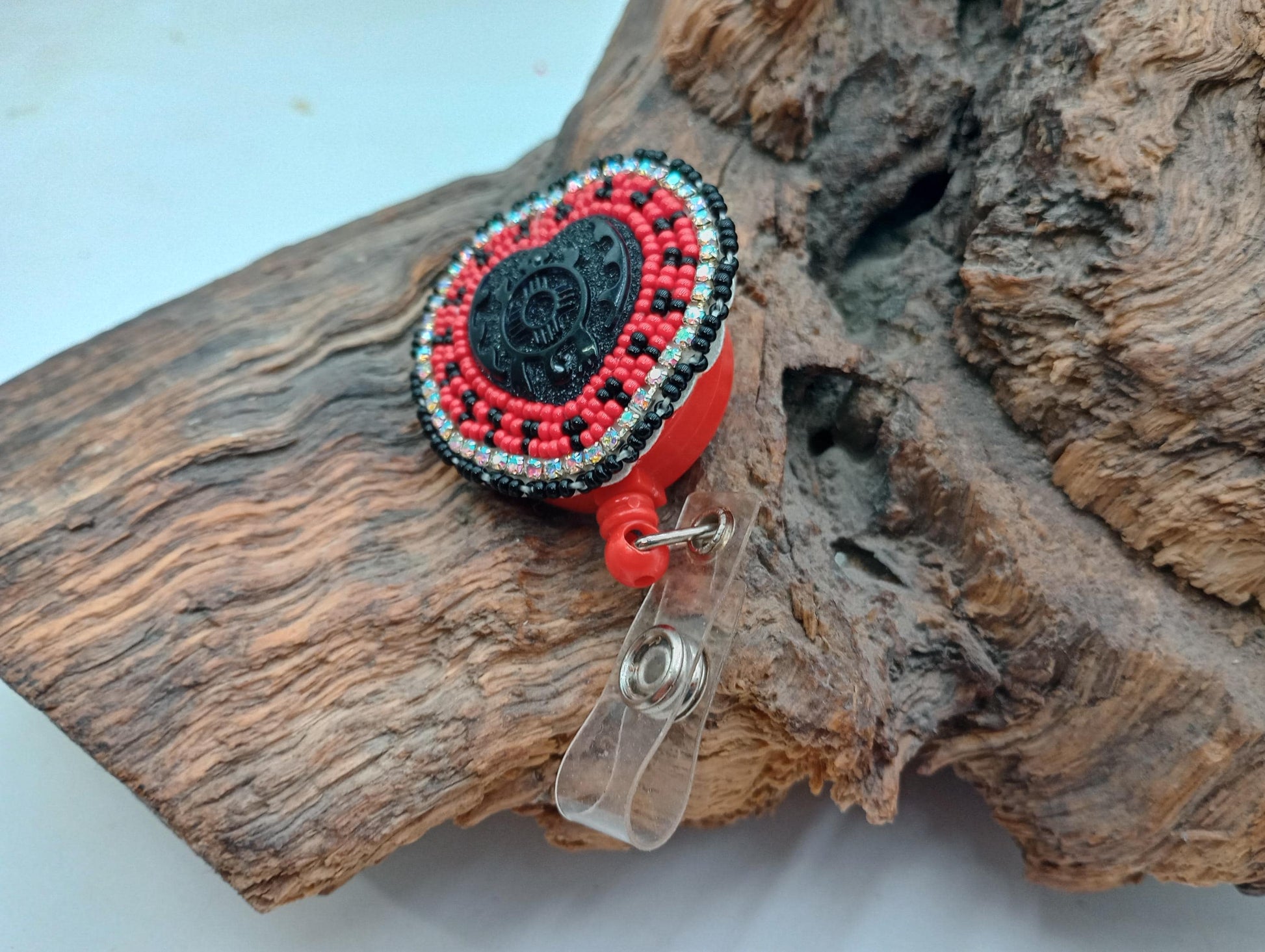 Hand Beaded Turtle Heart Badge: Ojibwe Anishinaabe Beadwork