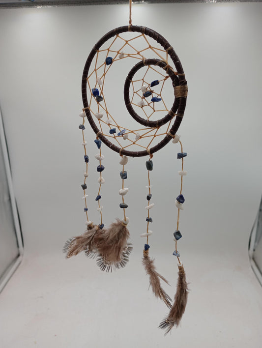 Genuine Leather, Sinew, and Beads Dream Catcher - Indigenous Made