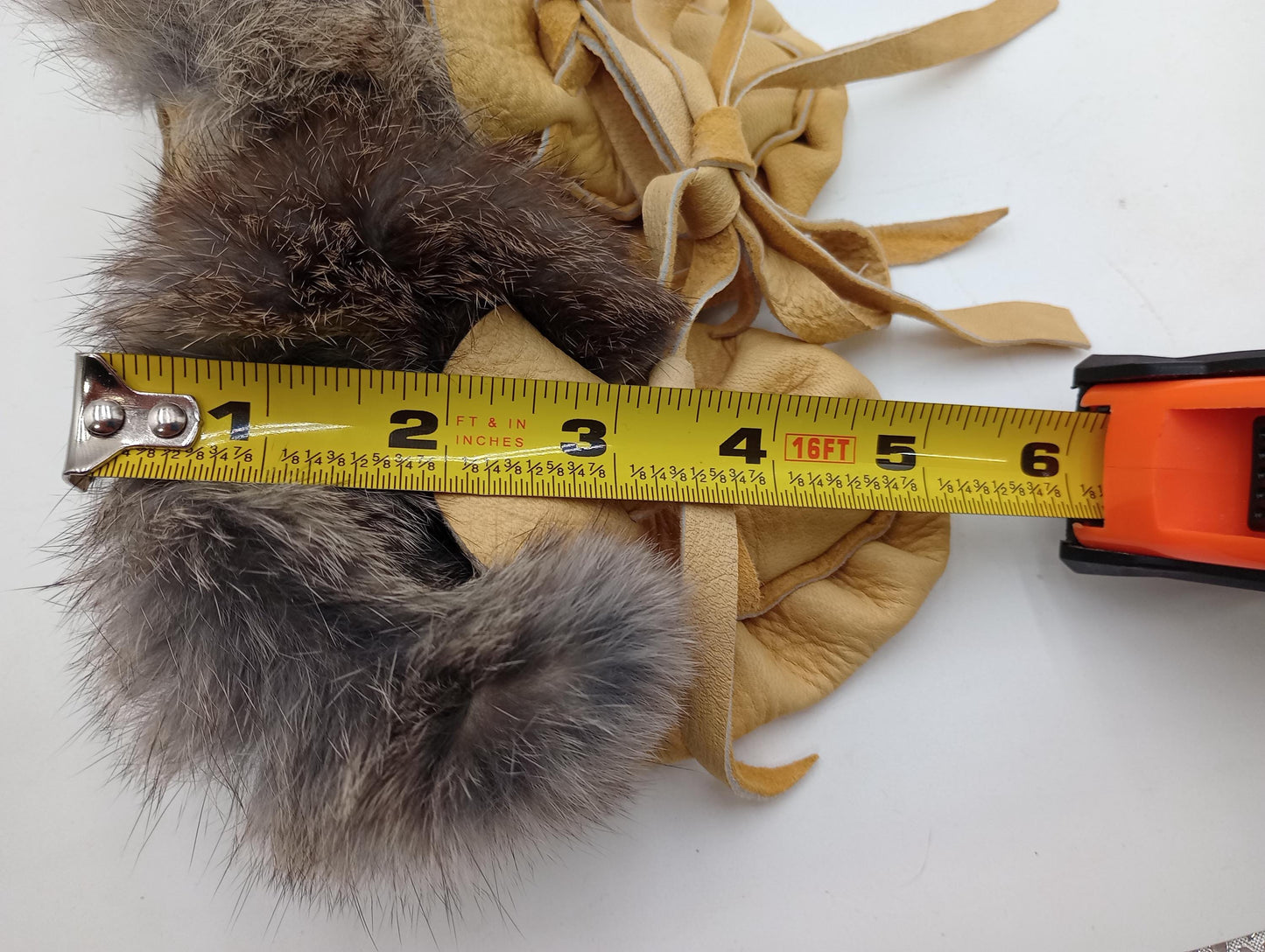 Leather Baby Moccasins with Rabbit Fur Trim - Ojibwe/Anishinaabe Made - Free Shipping