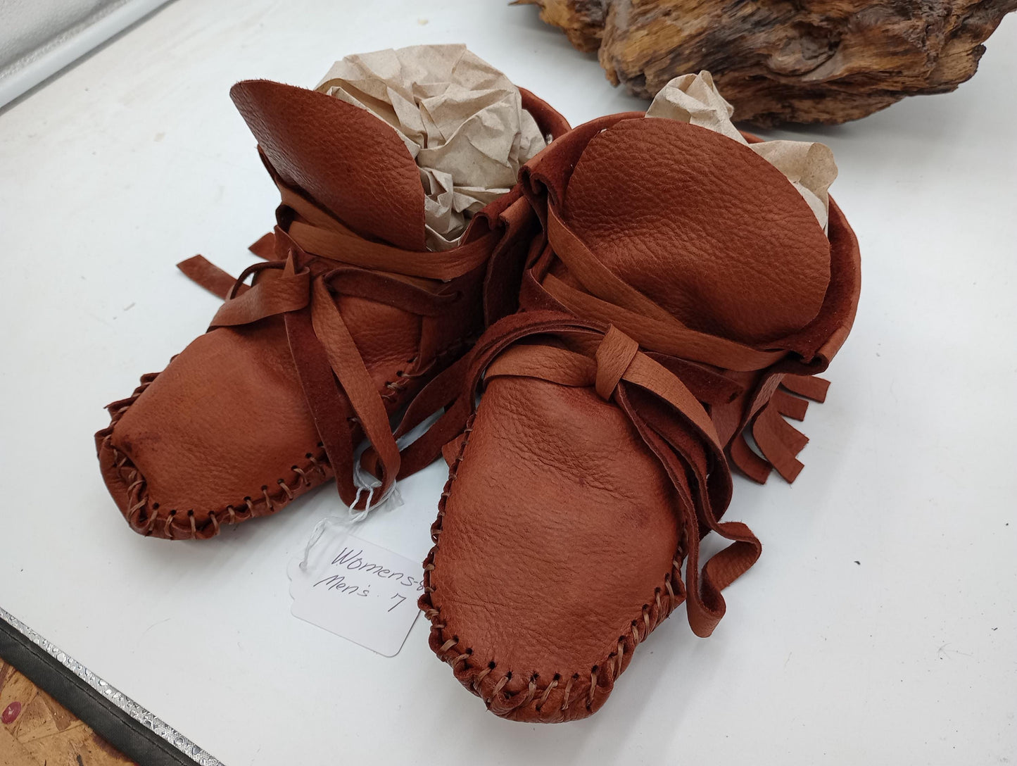 Anishinaabe/Ojibwe Handmade Leather Moccasins - size medium -Free Shipping