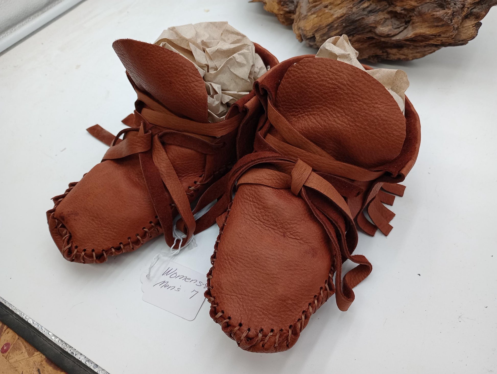 Anishinaabe/Ojibwe Handmade Leather Moccasins - size medium -Free Shipping