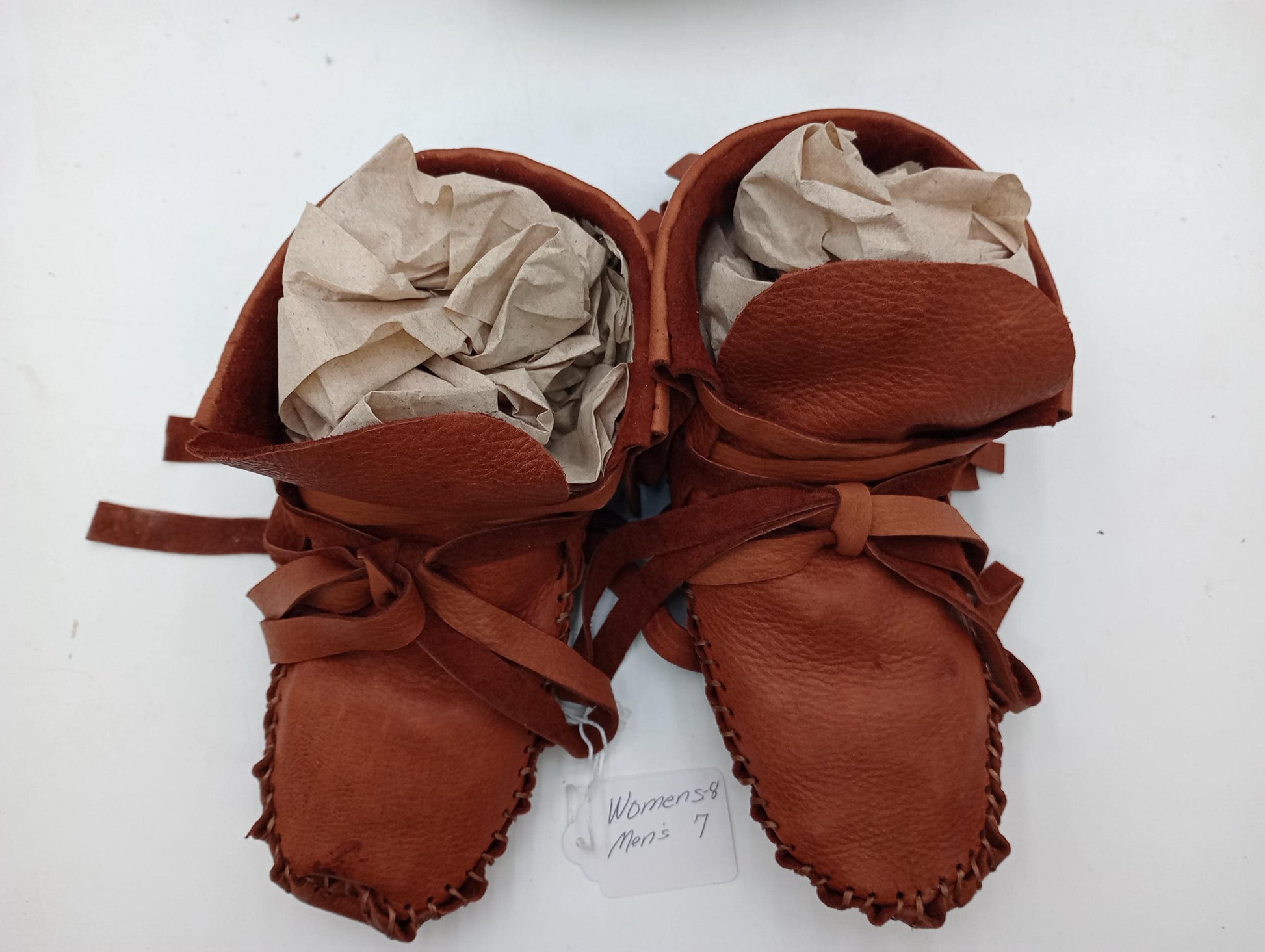 Anishinaabe/Ojibwe Handmade Leather Moccasins - size medium -Free Shipping
