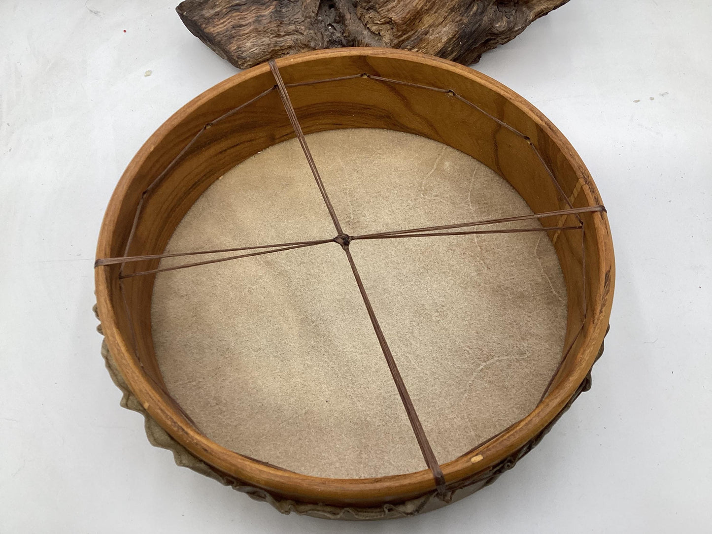 Handmade 12 Inch Buffalo Leather Drum – Anishinaabe/Ojibwe Made