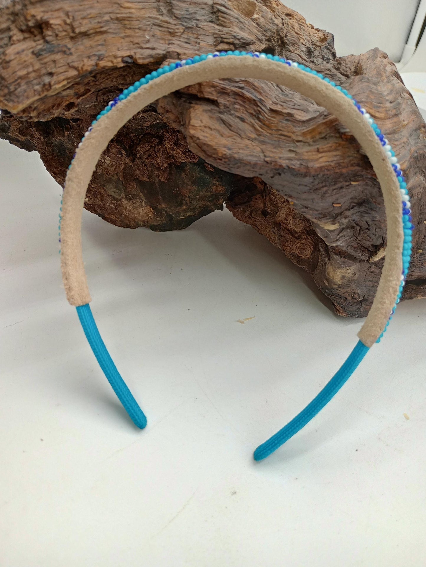 Hand Beaded Head Band – Ojibwe Anishinaabe Design, 4 Inch