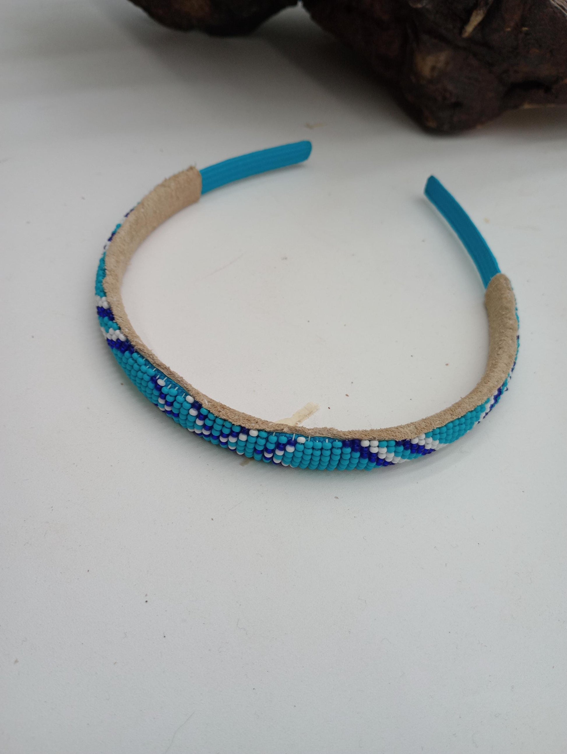 Hand Beaded Head Band – Ojibwe Anishinaabe Design, 4 Inch