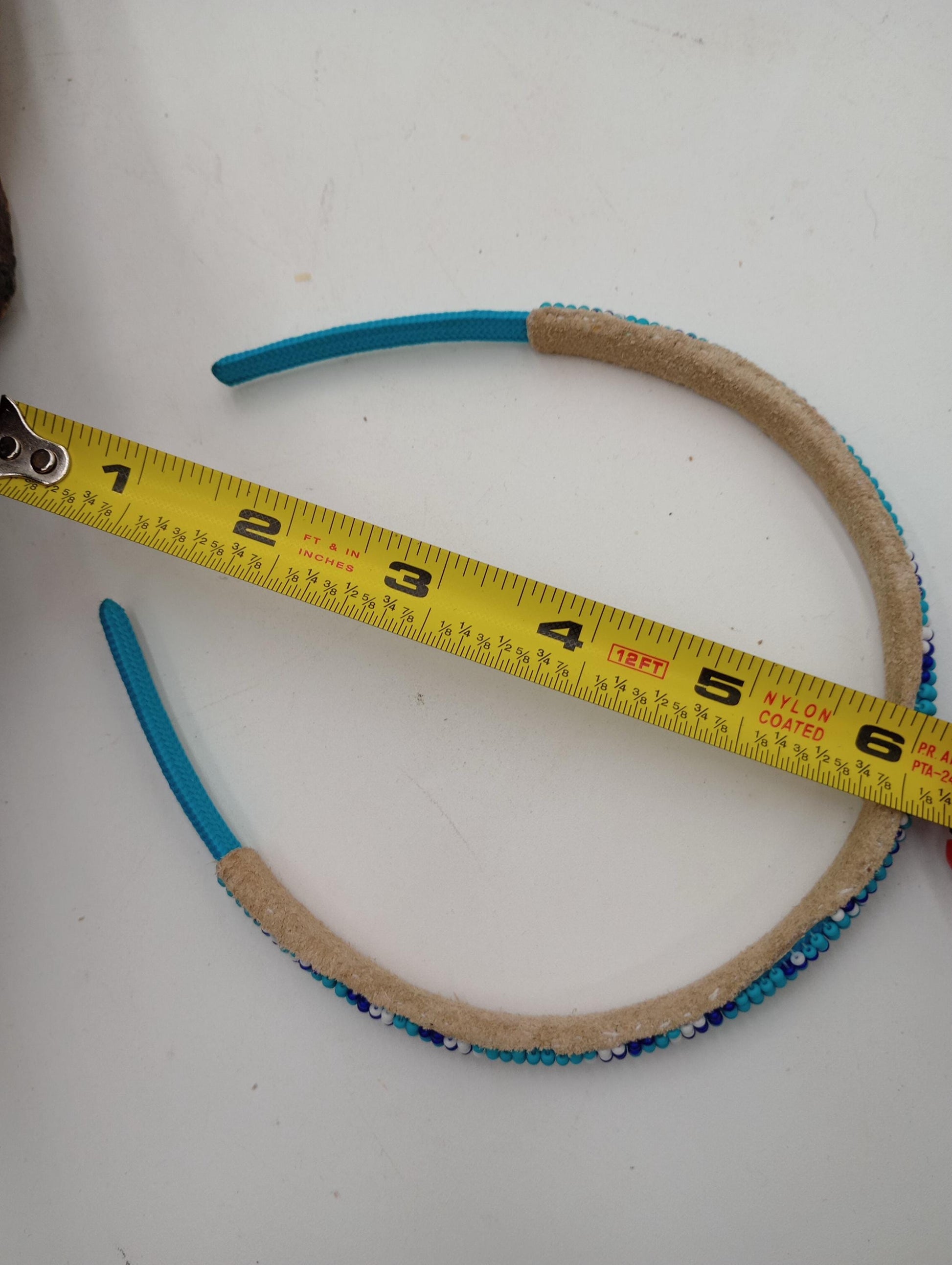 Hand Beaded Head Band – Ojibwe Anishinaabe Design, 4 Inch