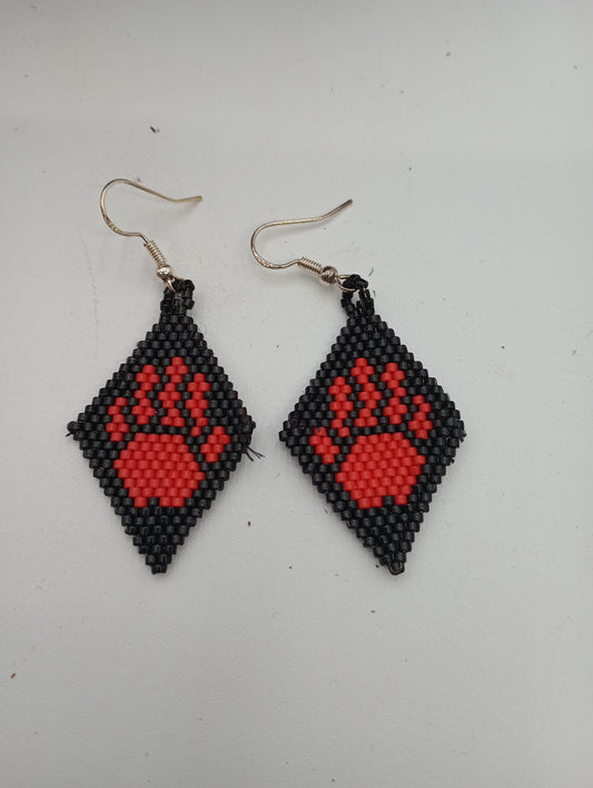 Authentic MMIW hand earrings -Handmade/Ojibwe