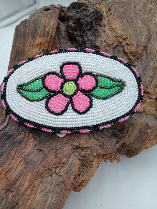 Beautiful Hand Made Hair Barrette - Ojibwe/Anishinaabe Beadwork - Free Shipping