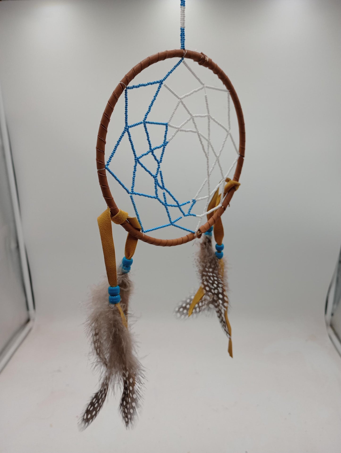 Gorgeous Hand Crafted Dreamcatcher with Beaded Web - Anishinaabe/Ojibwe Made - Free Shipping