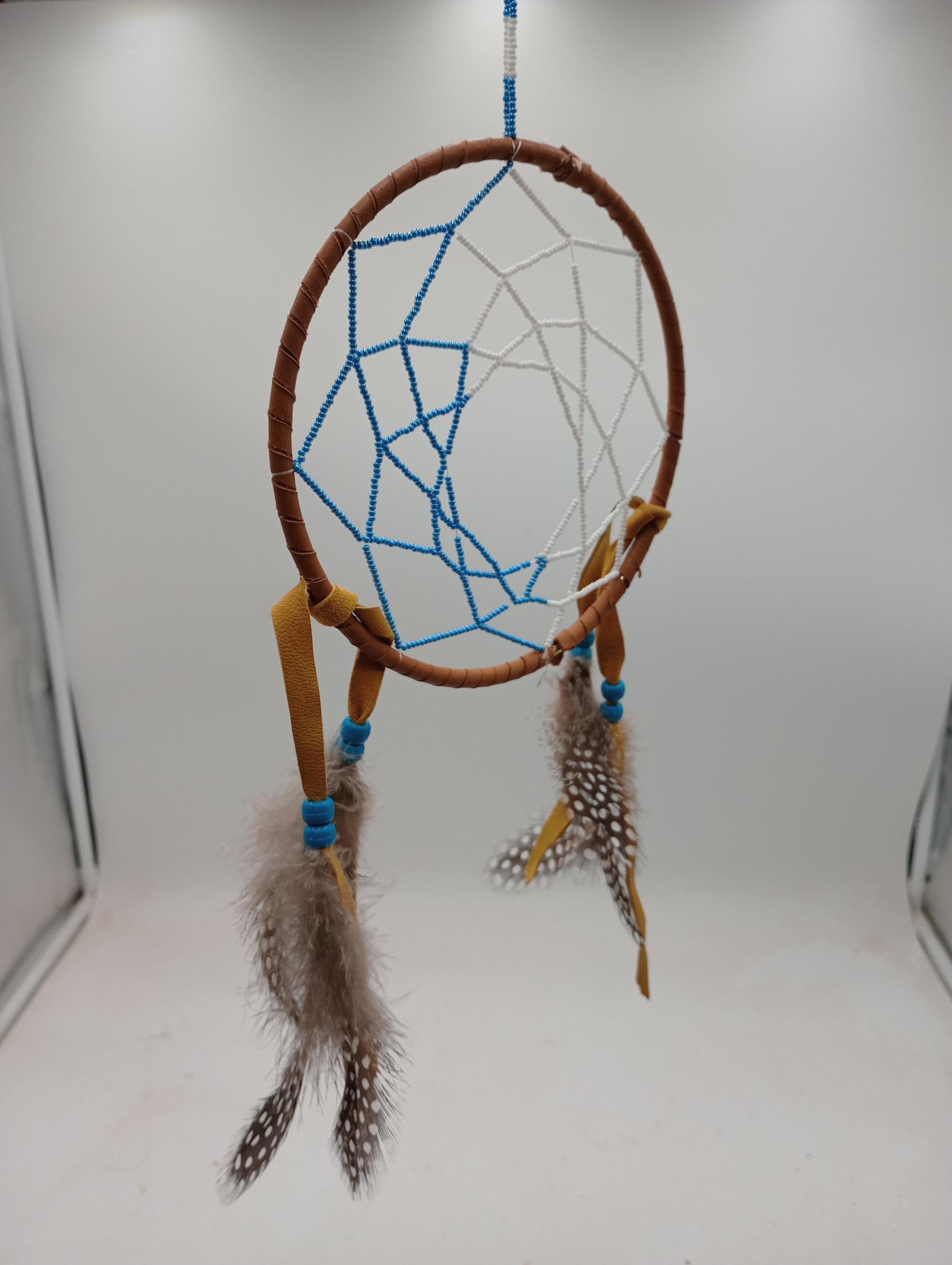Gorgeous Hand Crafted Dreamcatcher with Beaded Web - Anishinaabe/Ojibwe Made - Free Shipping