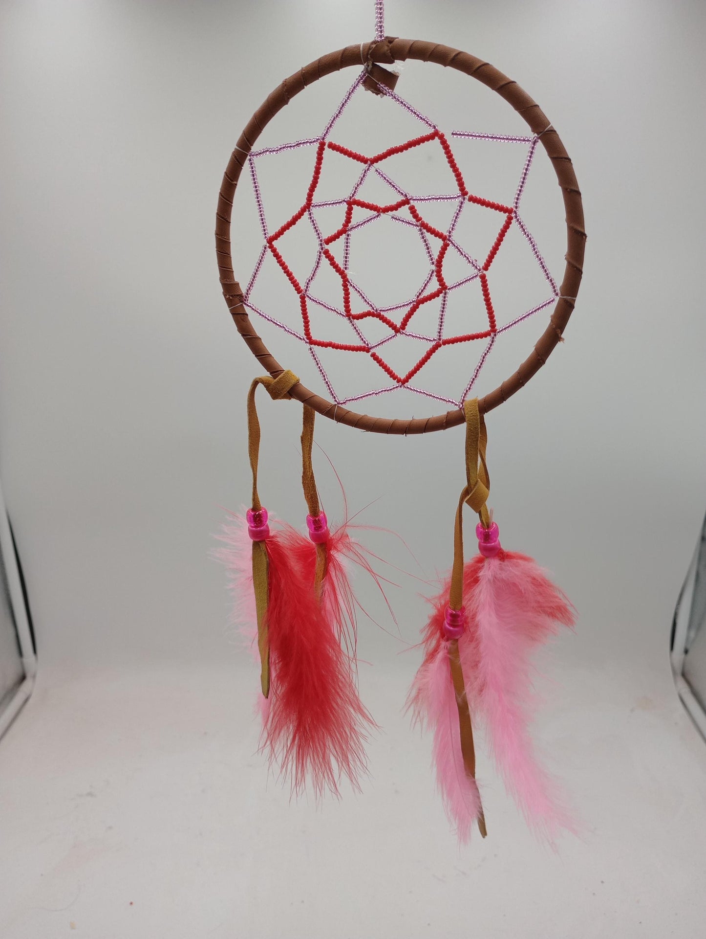 Authentic Anishinaabe/Ojibwe Double Beaded Web Dreamcatcher - Free Shipping