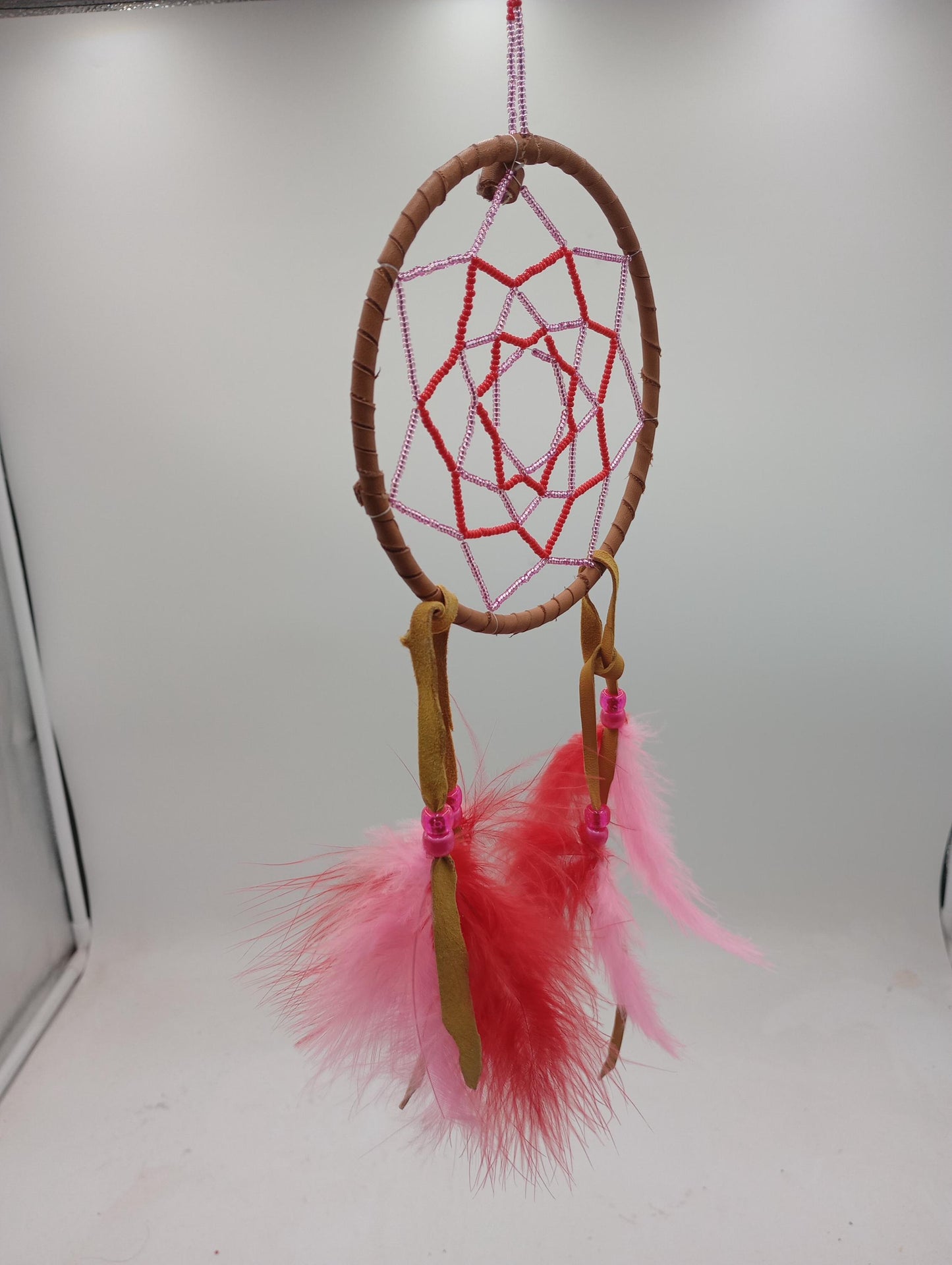 Authentic Anishinaabe/Ojibwe Double Beaded Web Dreamcatcher - Free Shipping