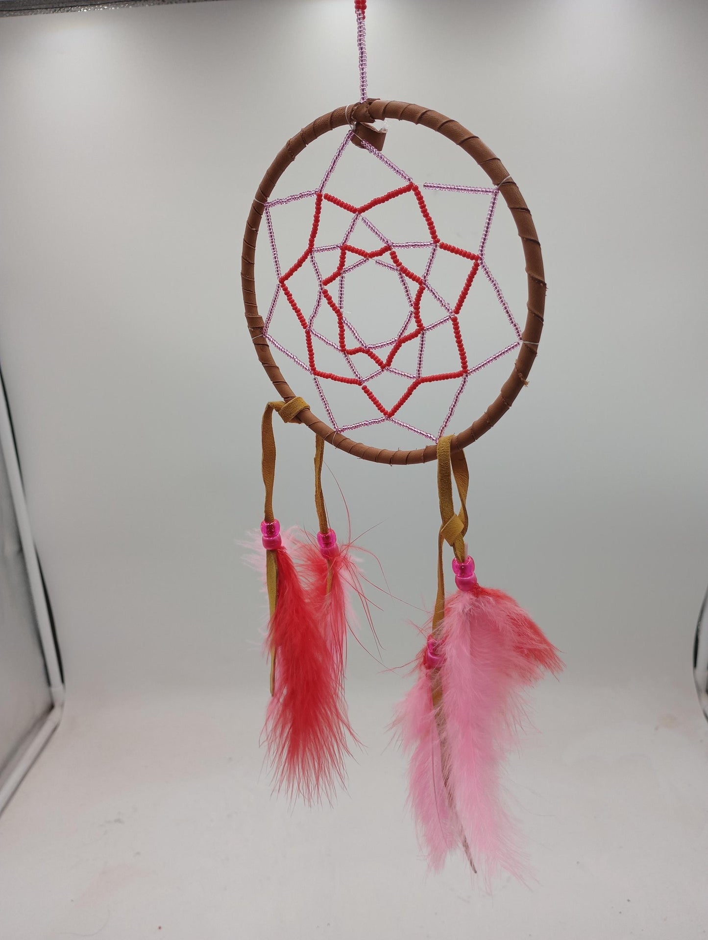 Authentic Anishinaabe/Ojibwe Double Beaded Web Dreamcatcher - Free Shipping