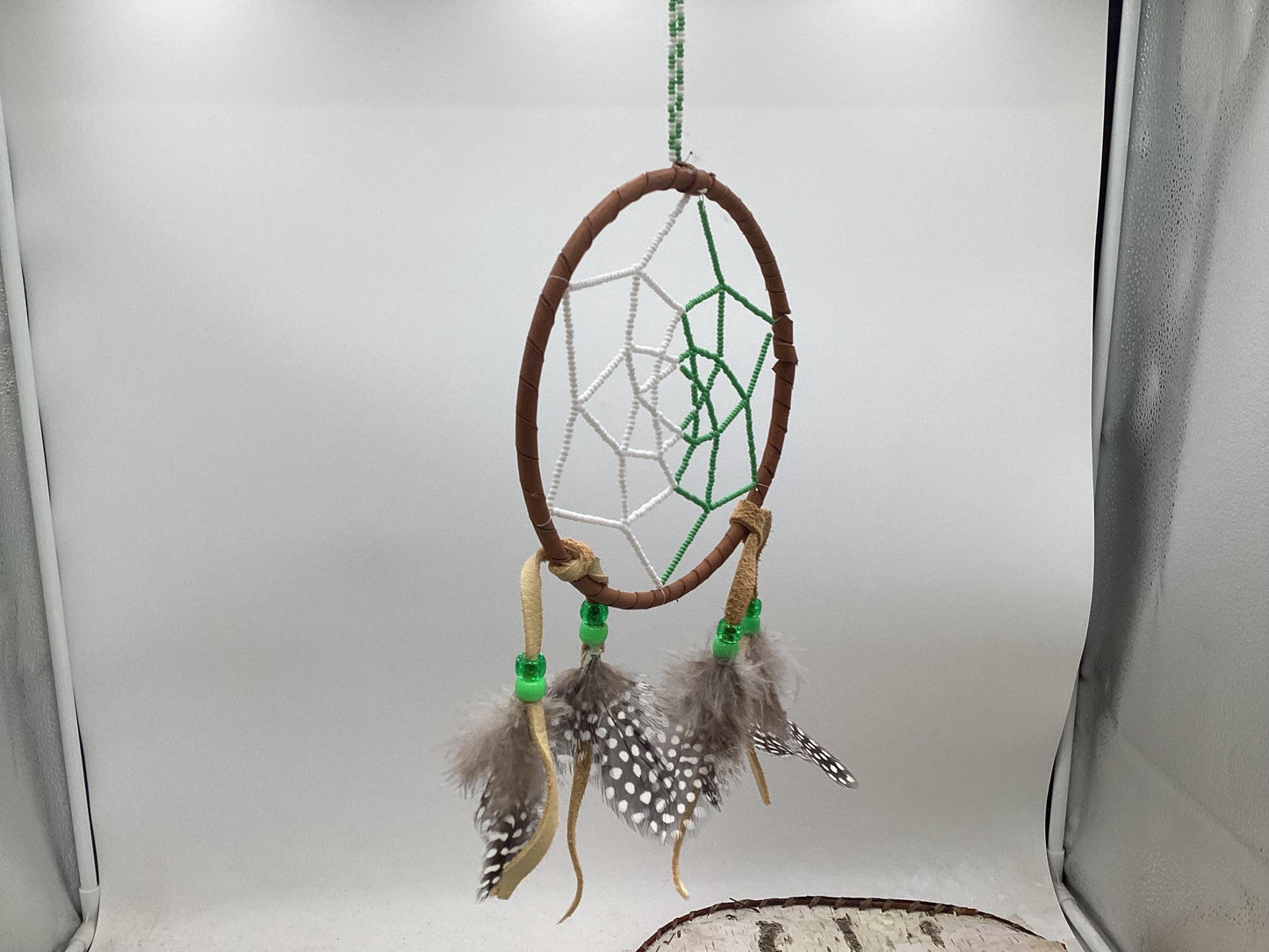 Beaded Web Dreamcatcher-Authentic Anishinaabe/Ojibwe Handcrafted - Free Shipping