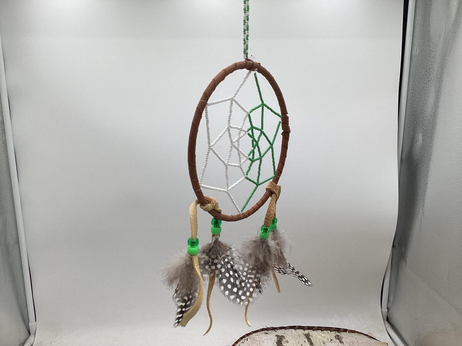 Beaded Web Dreamcatcher-Authentic Anishinaabe/Ojibwe Handcrafted - Free Shipping