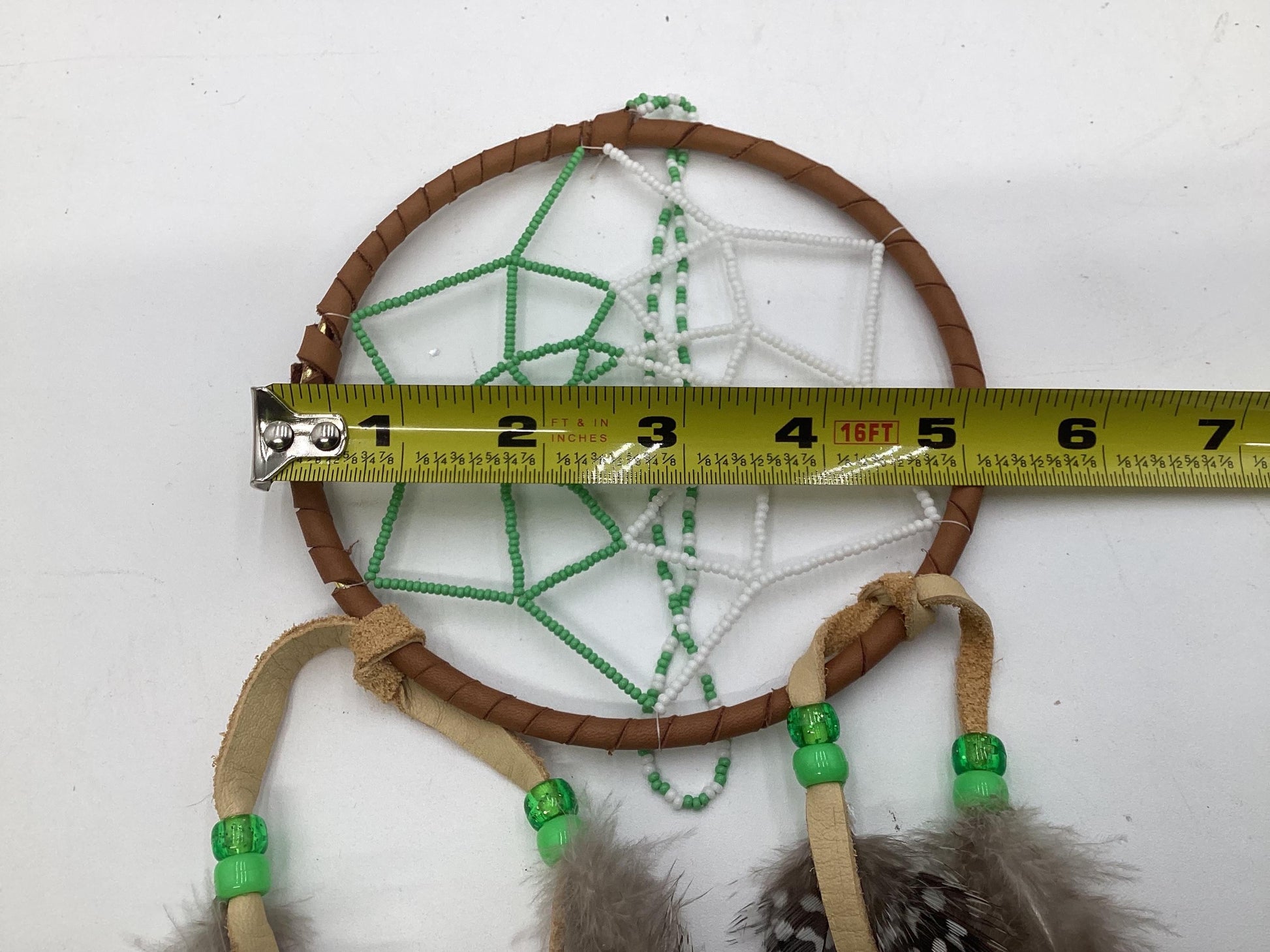 Beaded Web Dreamcatcher-Authentic Anishinaabe/Ojibwe Handcrafted - Free Shipping
