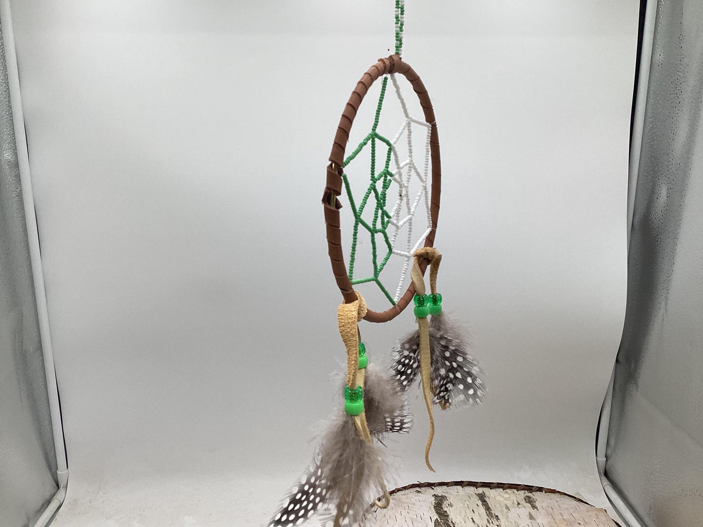 Beaded Web Dreamcatcher-Authentic Anishinaabe/Ojibwe Handcrafted - Free Shipping
