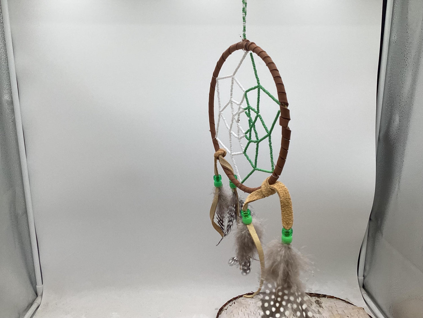 Beaded Web Dreamcatcher-Authentic Anishinaabe/Ojibwe Handcrafted - Free Shipping