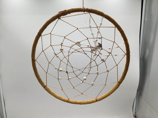 Beaded Spider Web Dreamcatcher-Authentic Anishinaabe/Ojibwe Handcrafted - Free Shipping