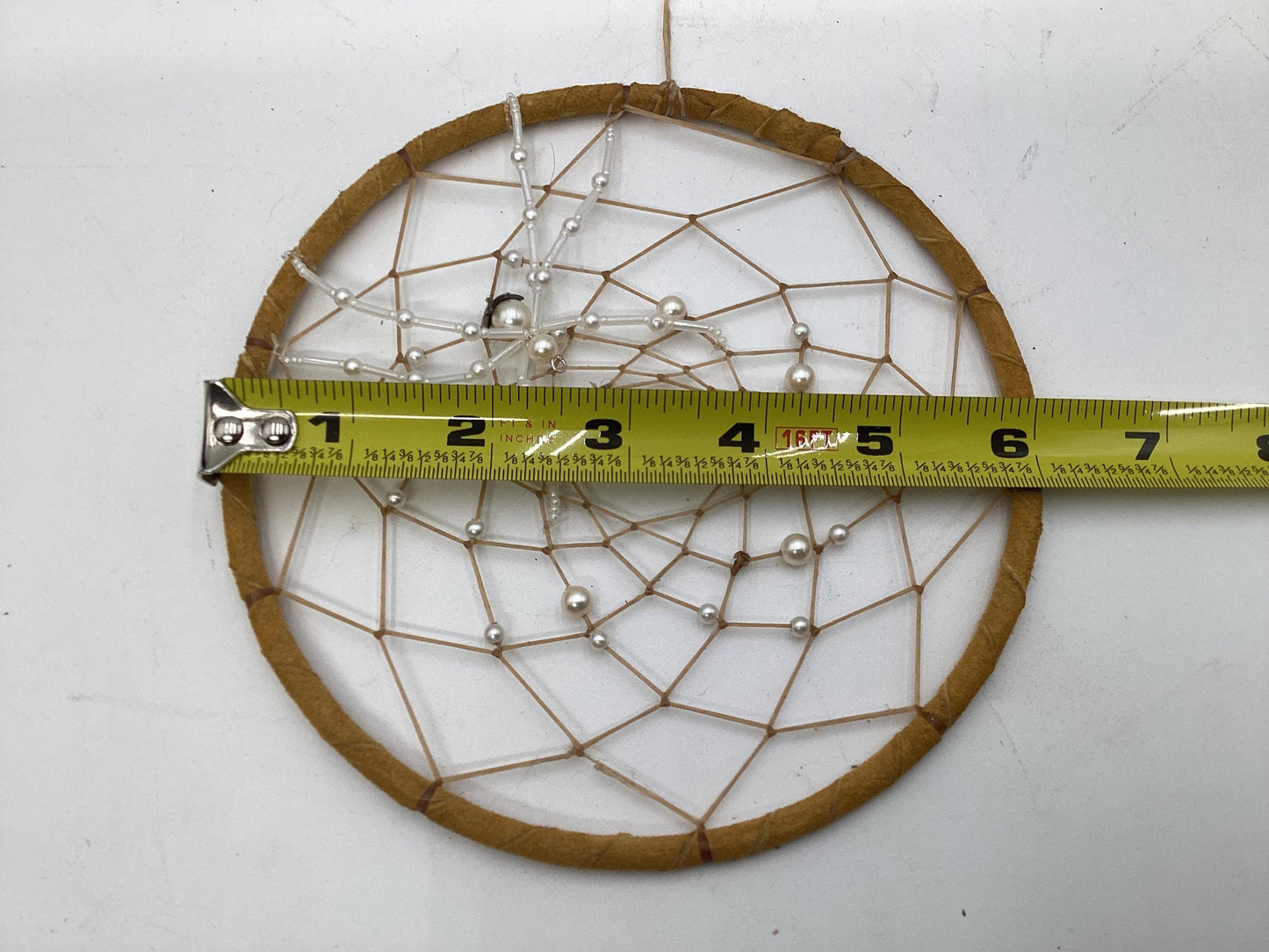 Beaded Spider Web Dreamcatcher-Authentic Anishinaabe/Ojibwe Handcrafted - Free Shipping