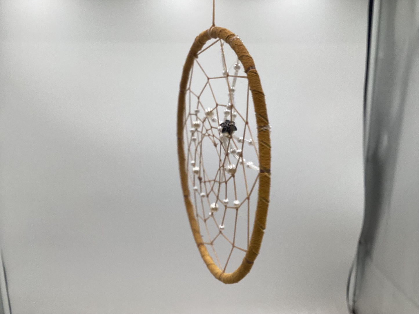 Beaded Spider Web Dreamcatcher-Authentic Anishinaabe/Ojibwe Handcrafted - Free Shipping