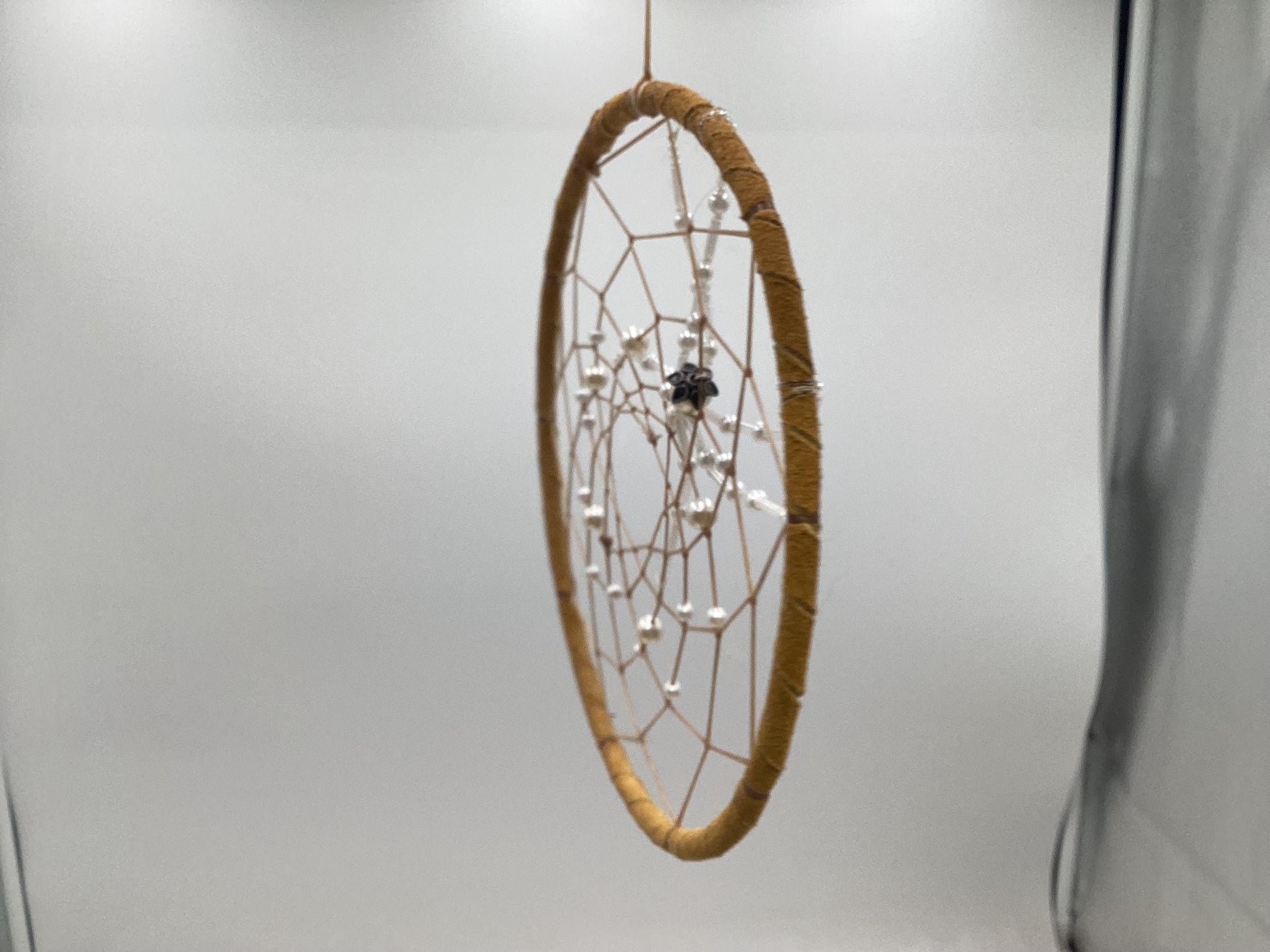 Beaded Spider Web Dreamcatcher-Authentic Anishinaabe/Ojibwe Handcrafted - Free Shipping