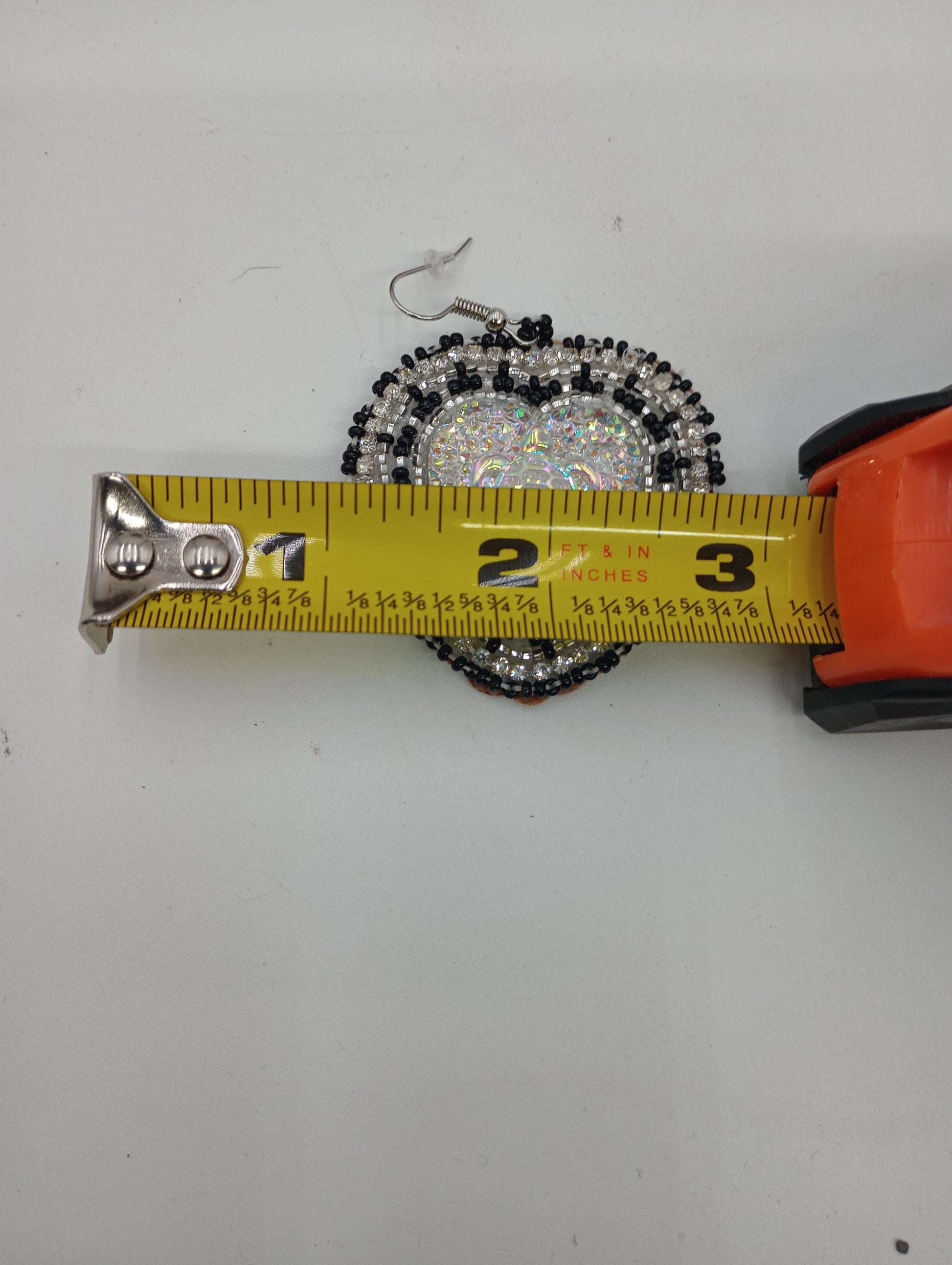 Hand Beaded Heart Earrings - Authentic Anishinaabe Beadwork