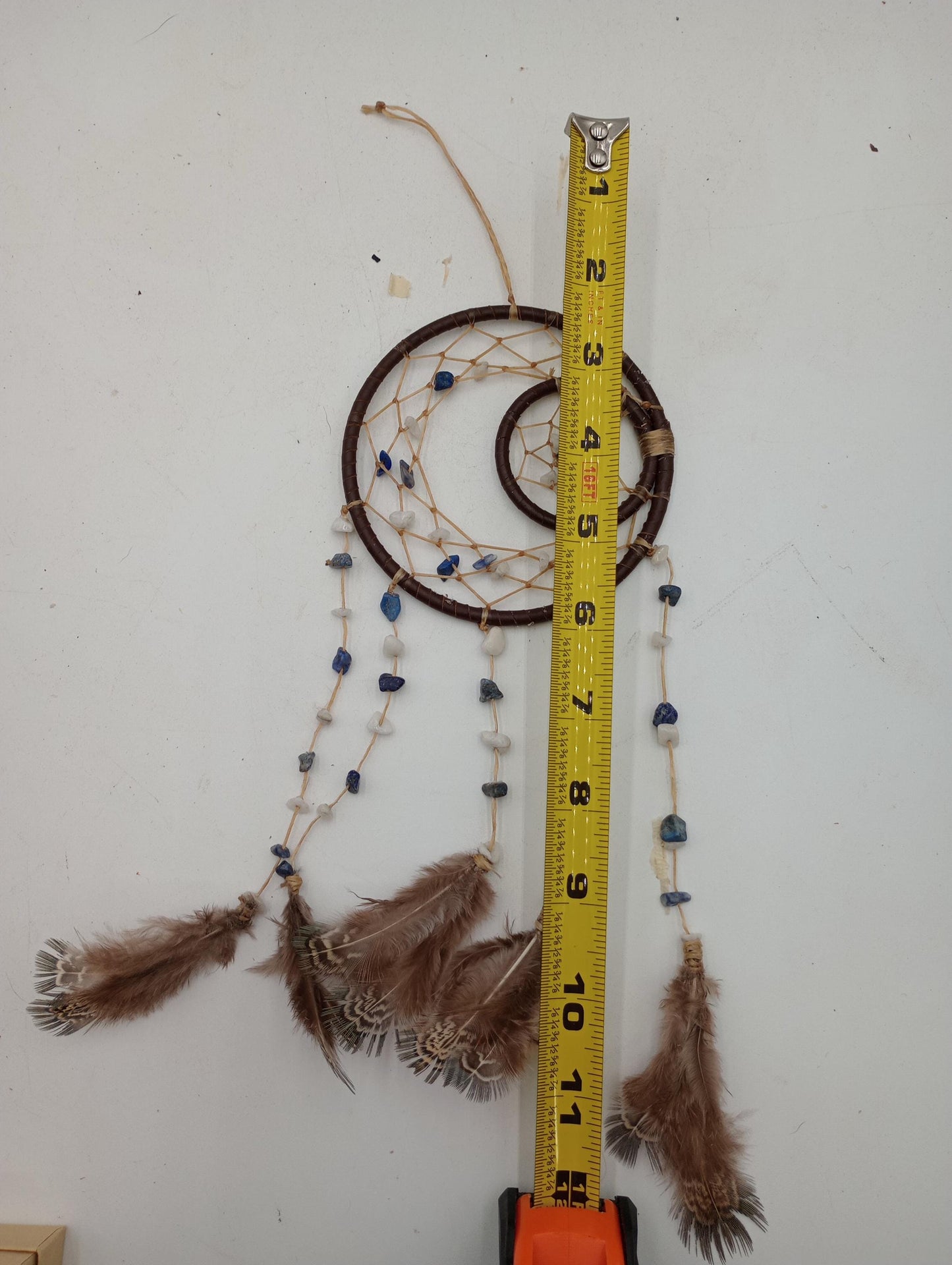 Genuine Leather, Sinew, and Beads Dream Catcher - Indigenous Made