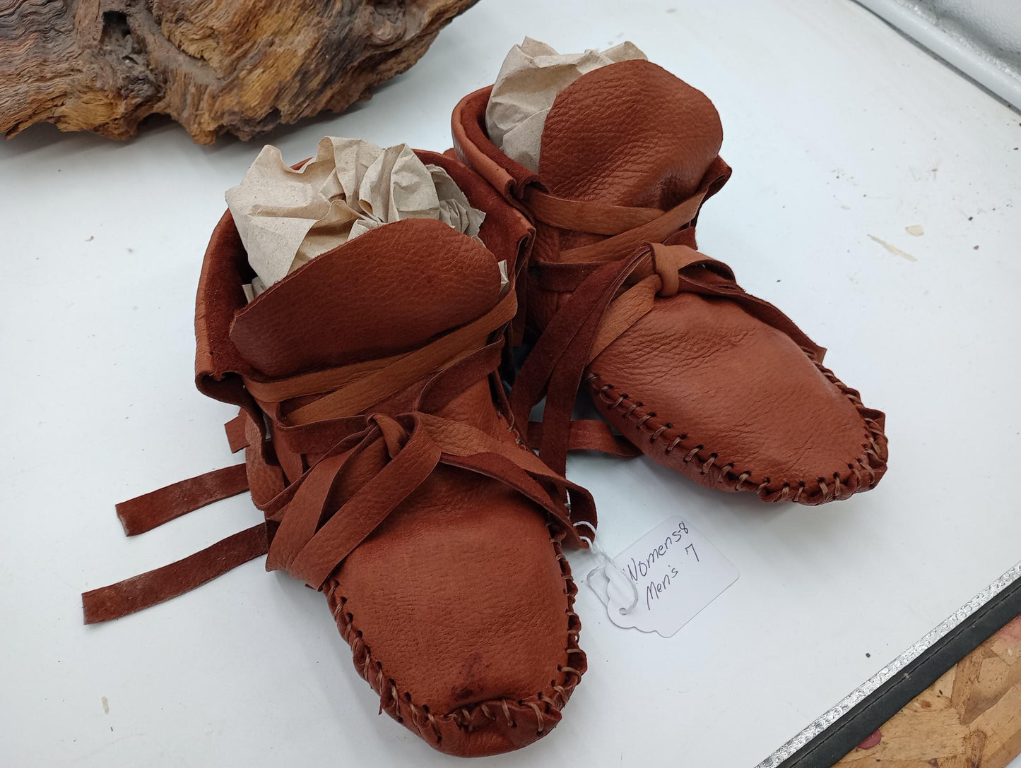 Anishinaabe/Ojibwe Handmade Leather Moccasins - size medium -Free Shipping
