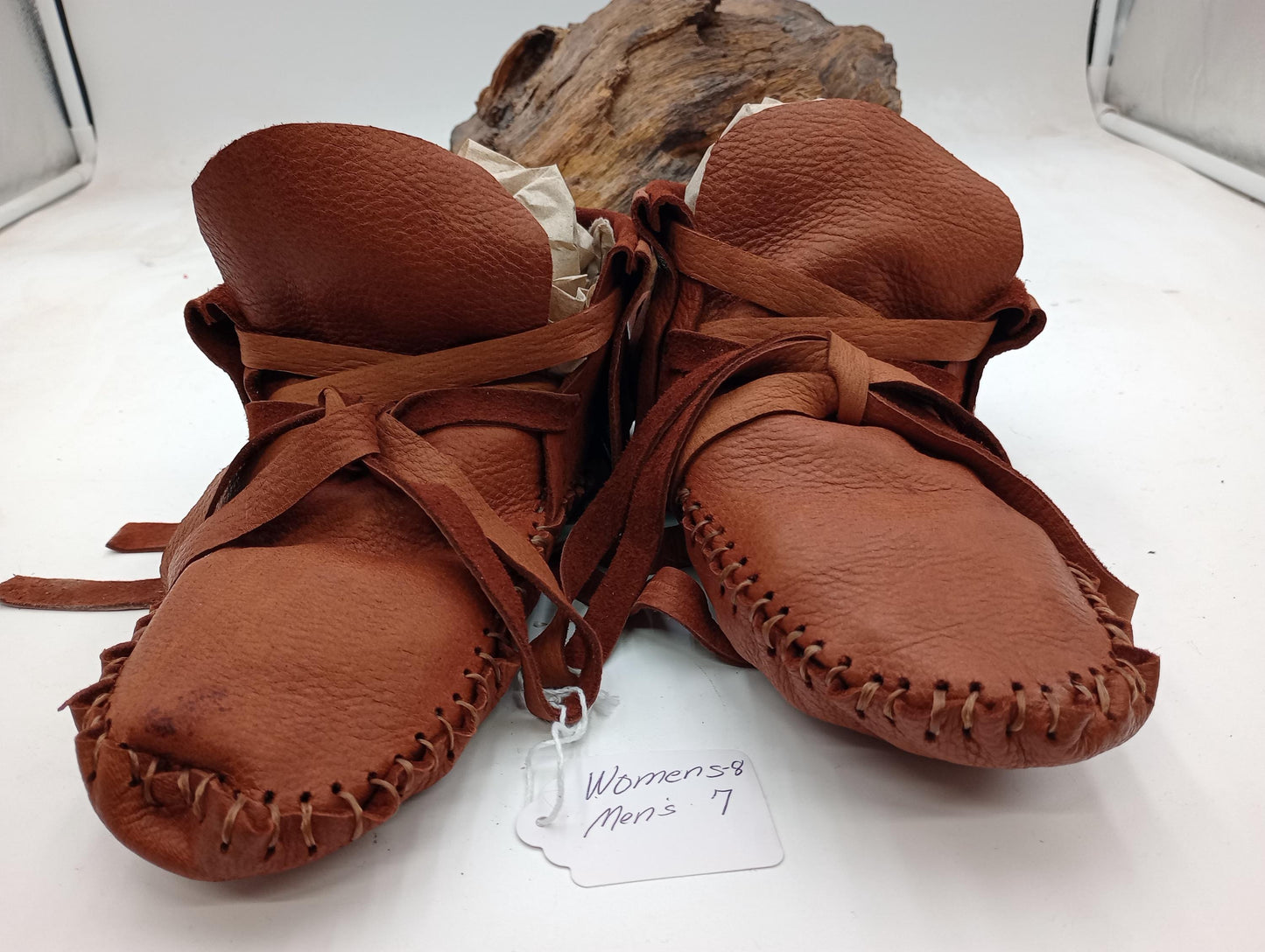 Anishinaabe/Ojibwe Handmade Leather Moccasins - size medium -Free Shipping