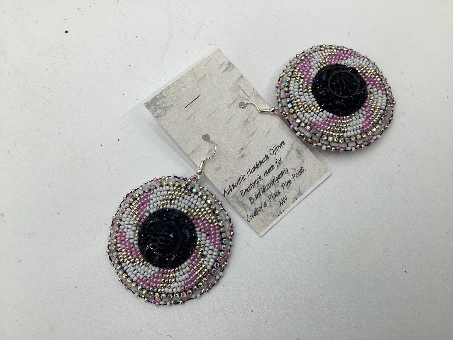 Hand Beaded Turtle Earrings - Native Made